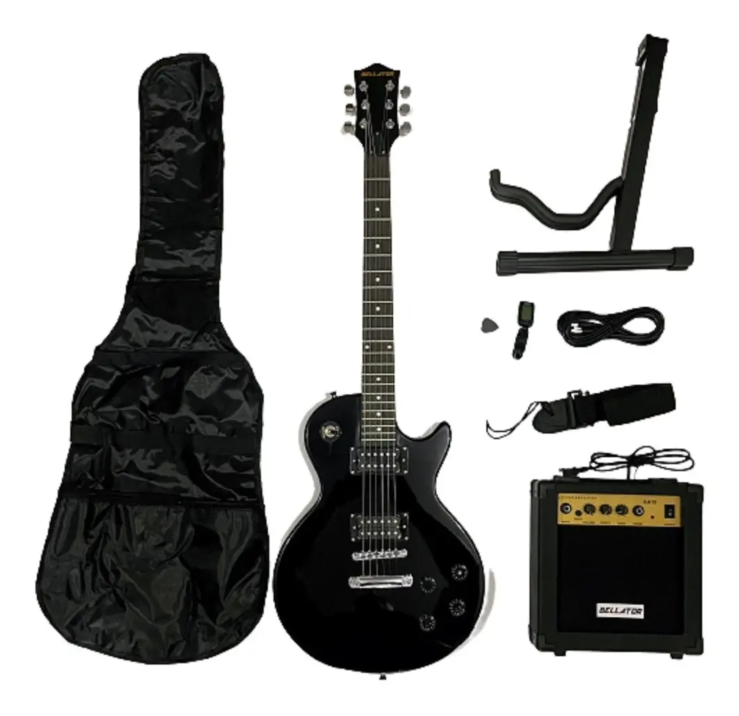 Kit de Guitarra Electrica - Bellator - NEG10WLPBK