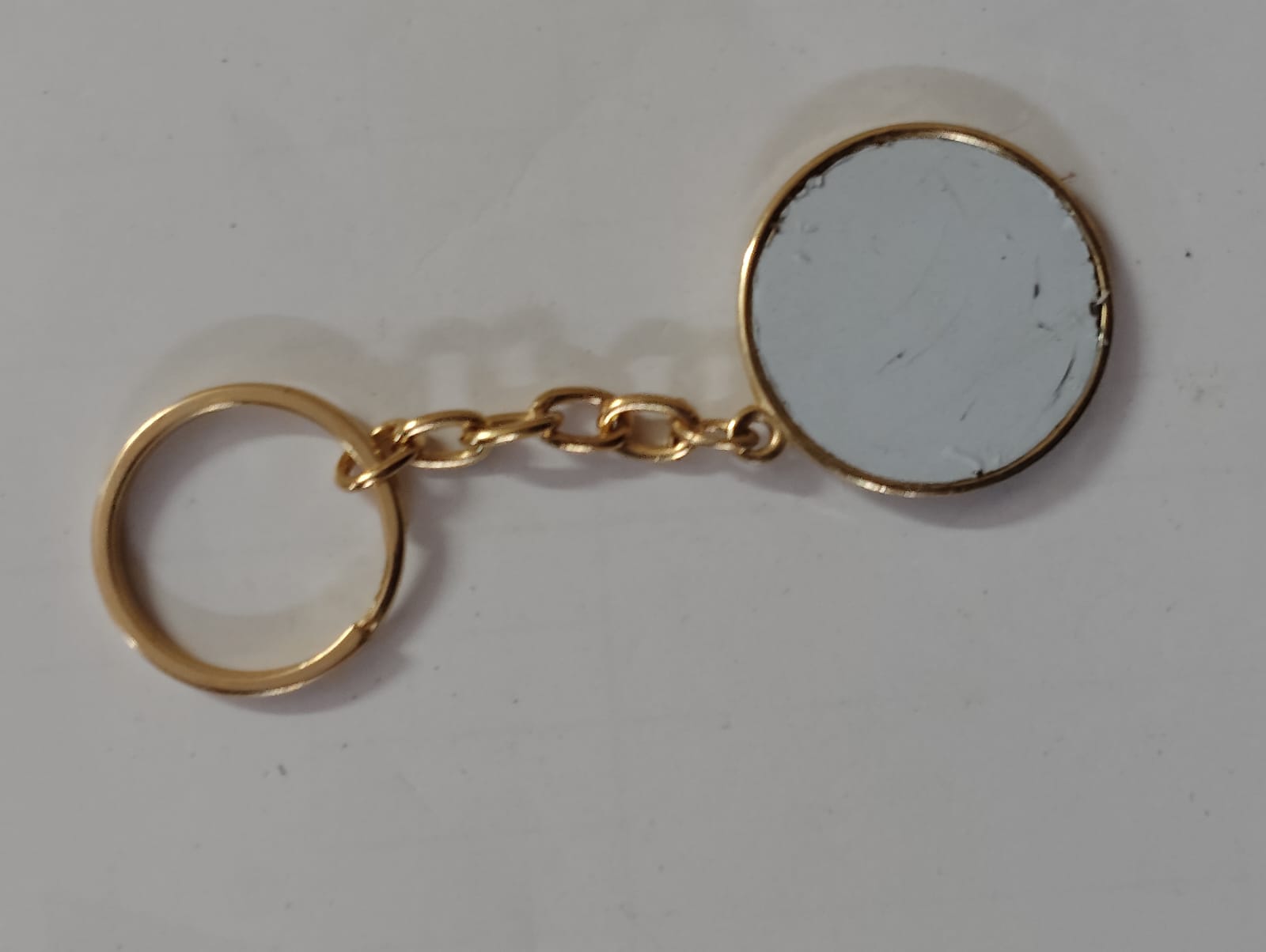 Round Metal Keychain Mirror