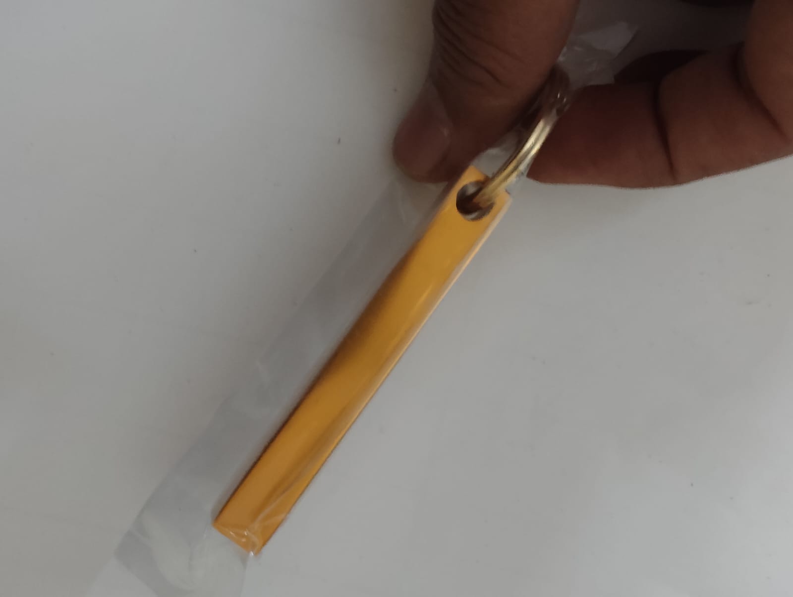 Yellow Leather Keychain