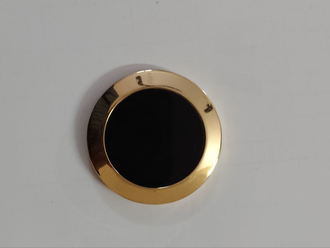 Gold-Rimmed Black Compact Mirror