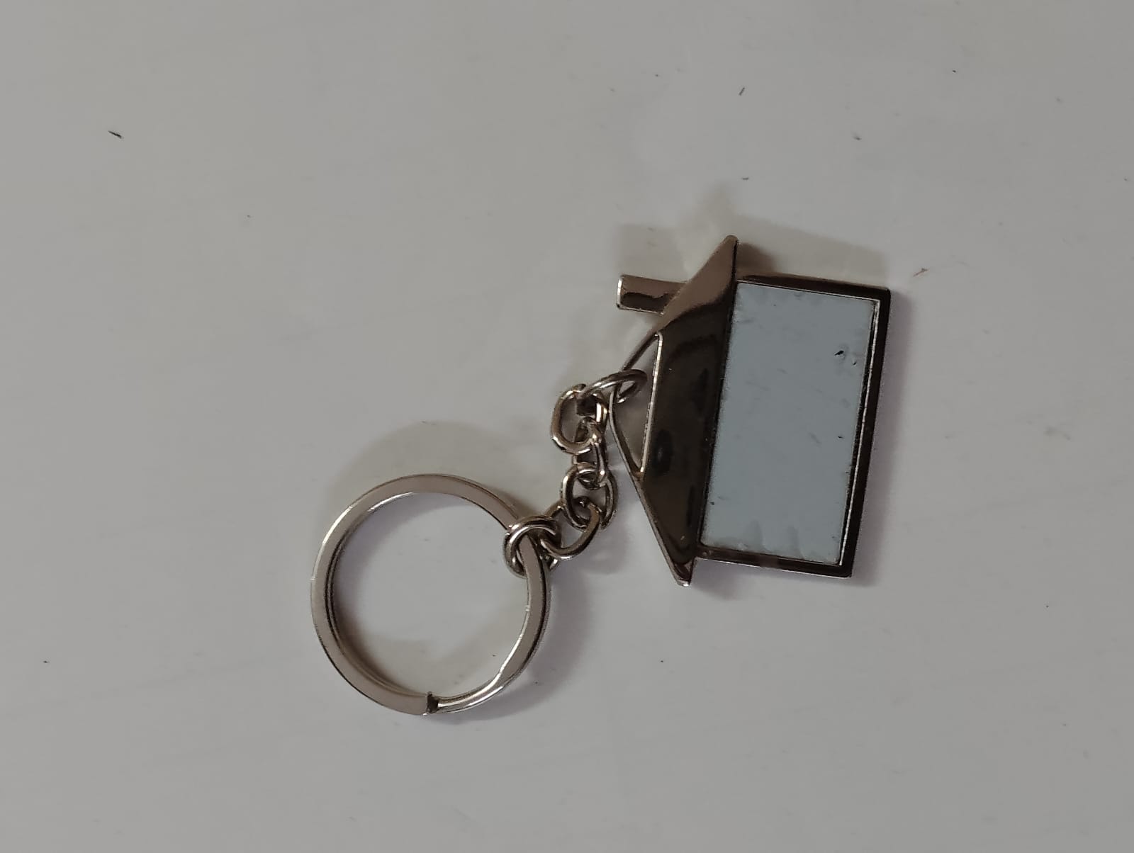 House-Shaped Metal Keychain