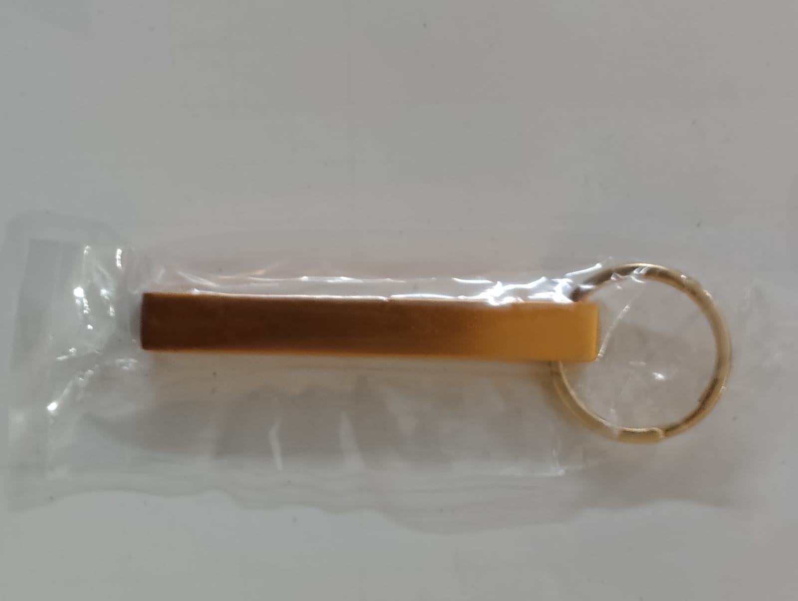 Gold Metal Bar Keychain