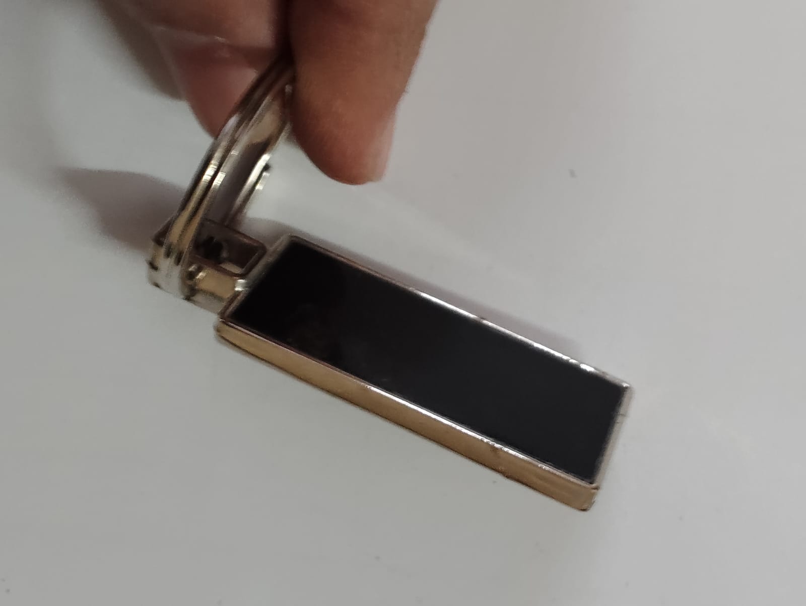 Metallic Rectangle Keychain