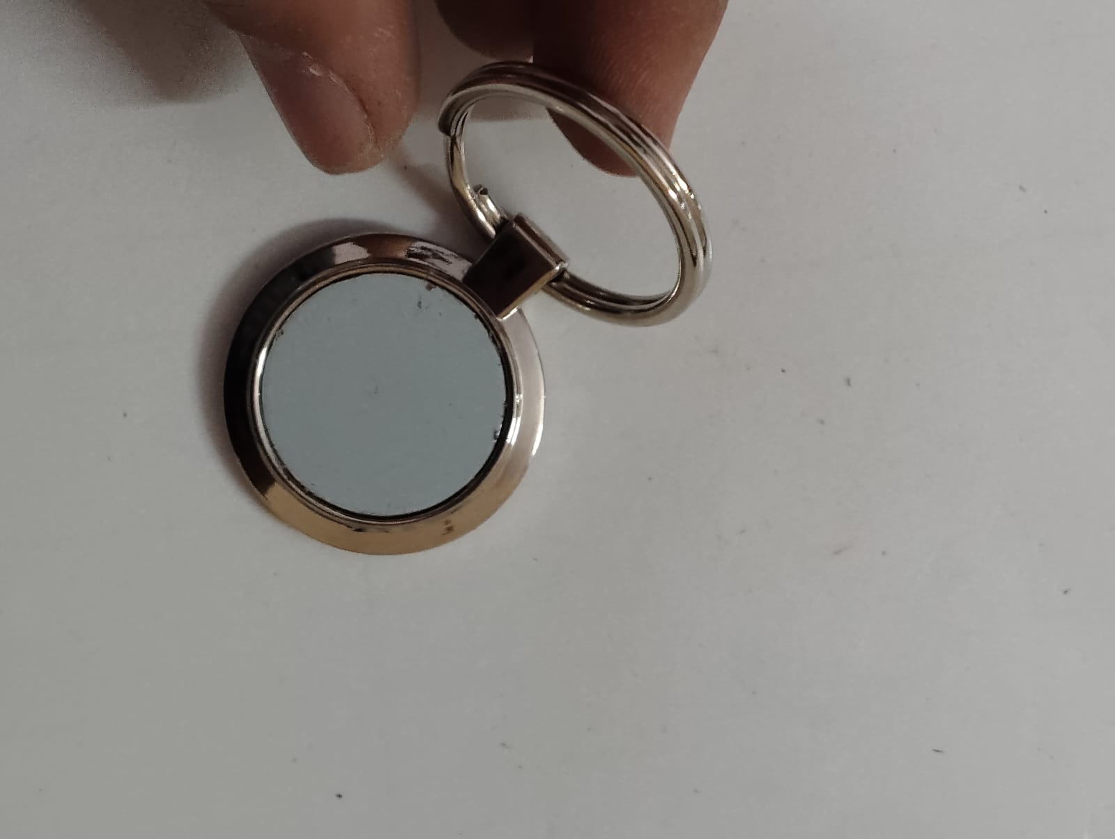Round Silver Keychain