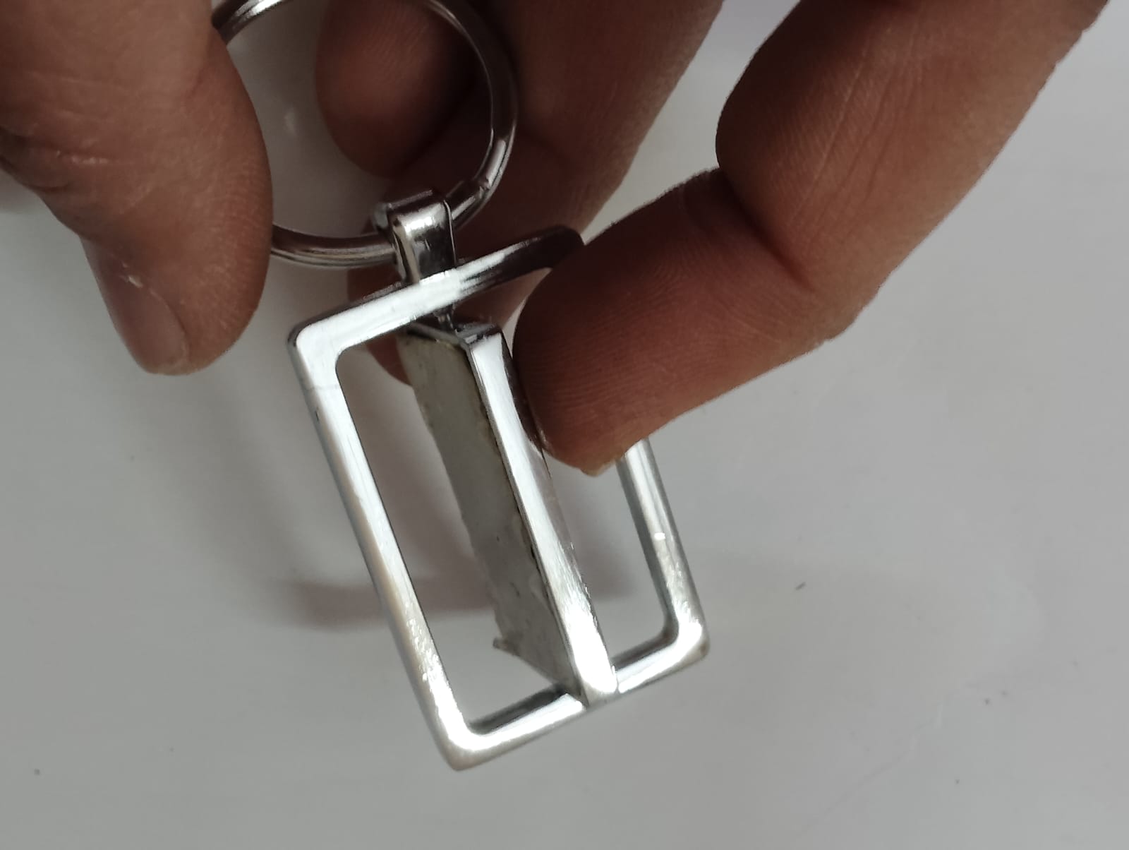 Silver Geometric Keychain