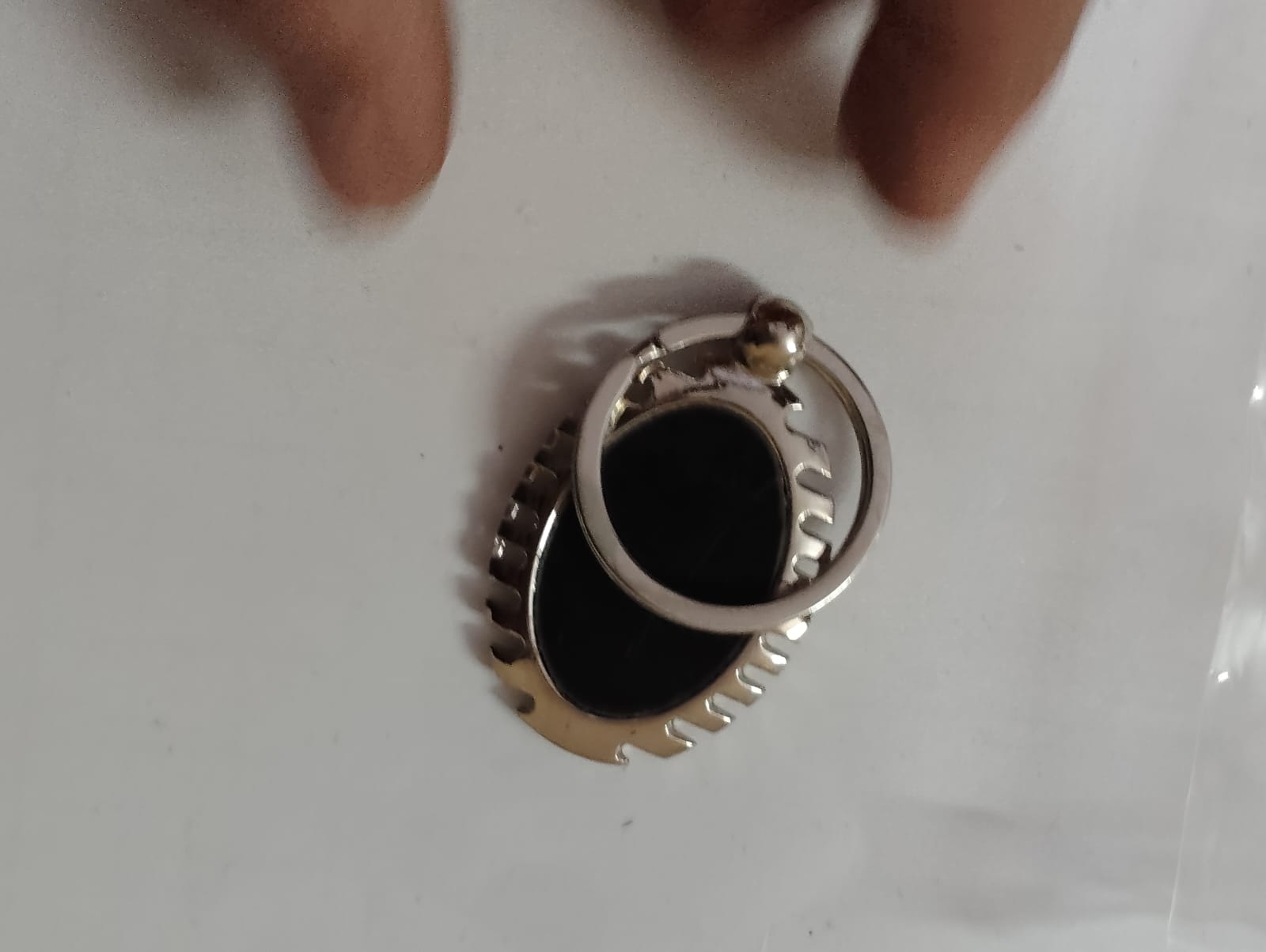 Metal Keychain with Black Center