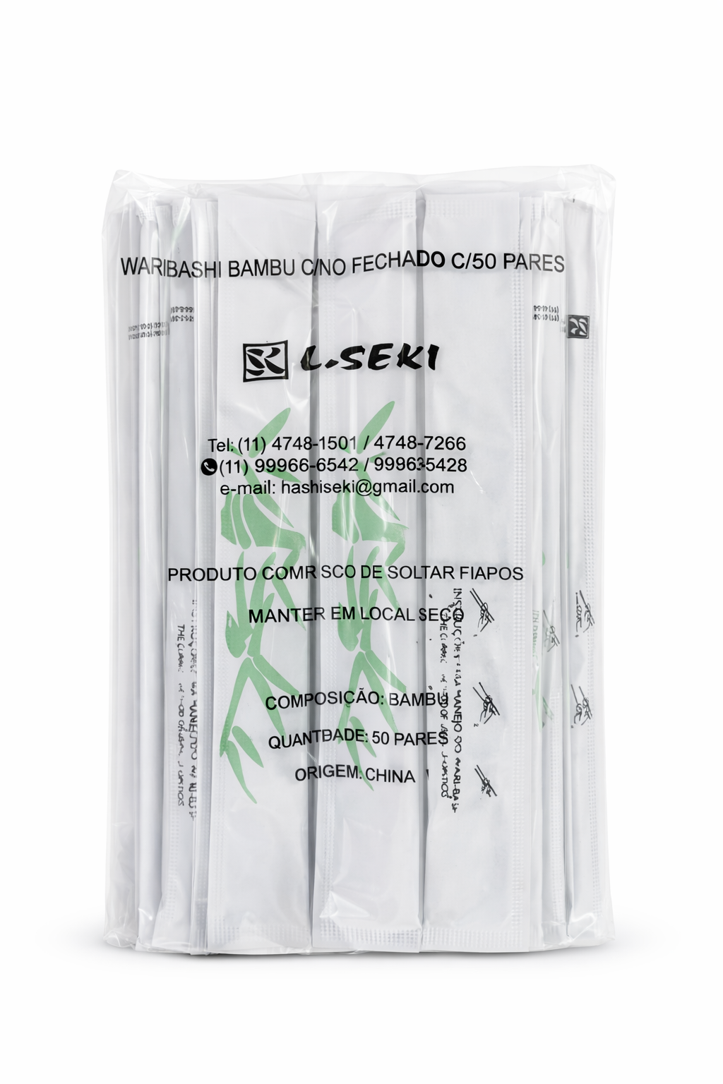 Hashis de Bambu Waribashi (50 pares)