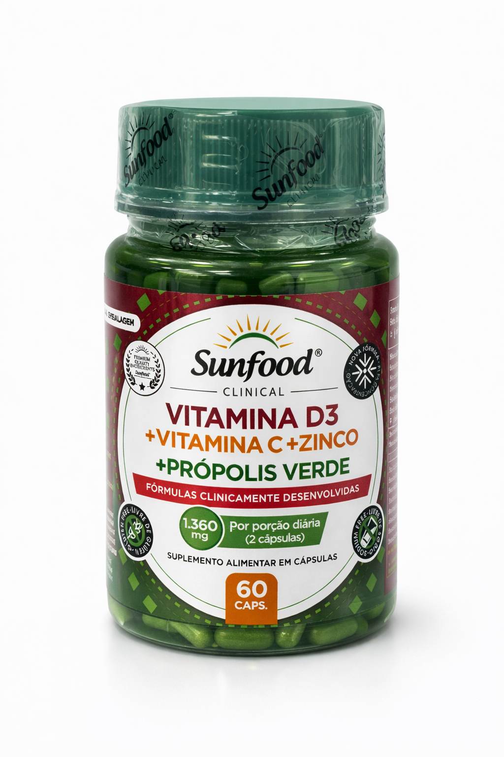 Vitamina D3 + C + Zinco + Própolis Verde