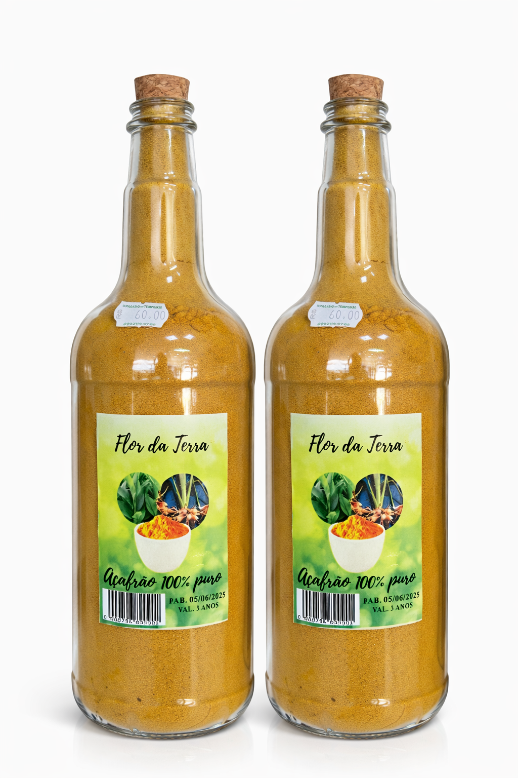 Açafrão 100% Puro Flor da Terra kit com. 2 