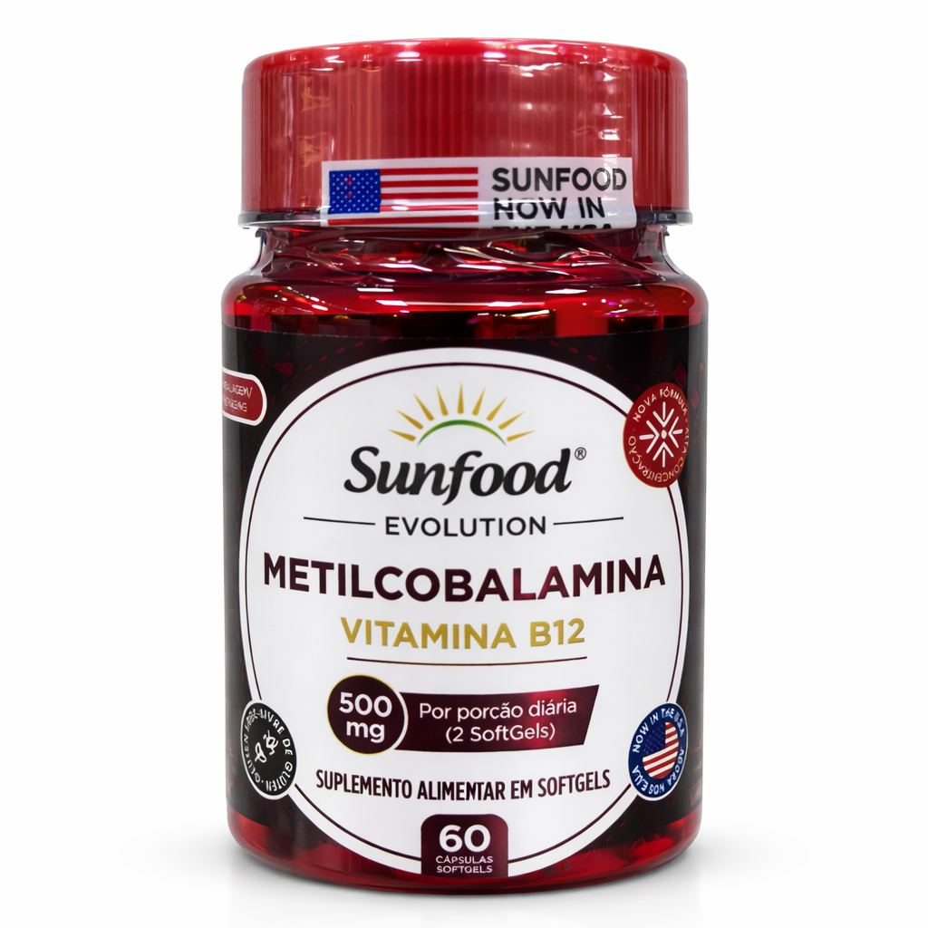 Metilcobalamina Vitamina B12 Sunfood Evolution 500mg