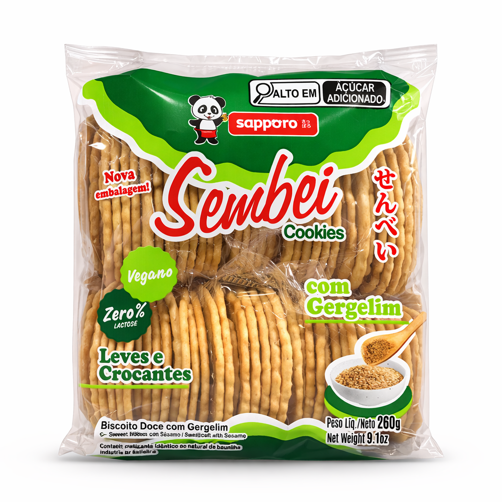 Sembei Cookies com Gergelim