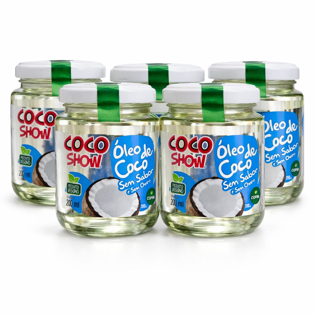 kit 5 Óleos de Coco Show Sem Sabor 200ml