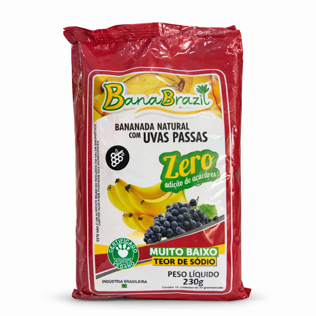 Bananada Natural com Uvas Passas