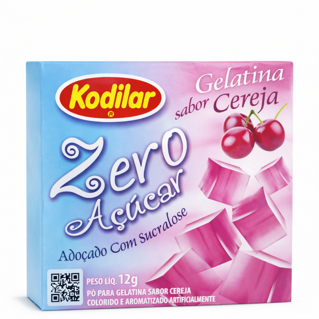 Gelatina Zero Açúcar Sabor Cereja Kodilar