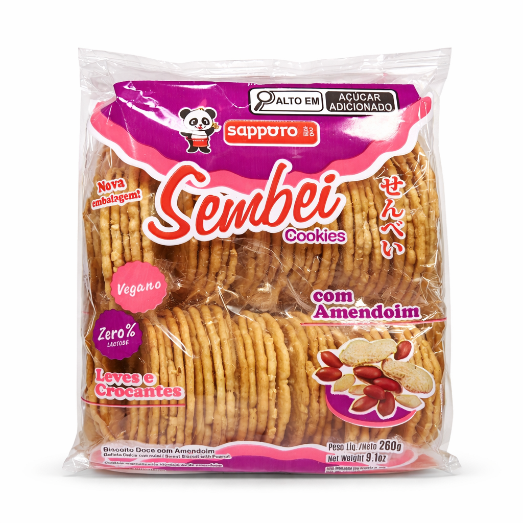 Biscoito Sapporo Senbei com Amendoim