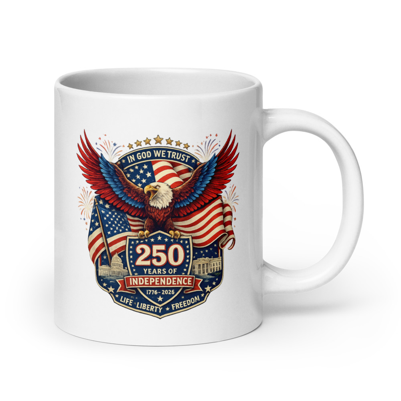 America 250 Patriotic Eagle/Flag Mug – Ceramic