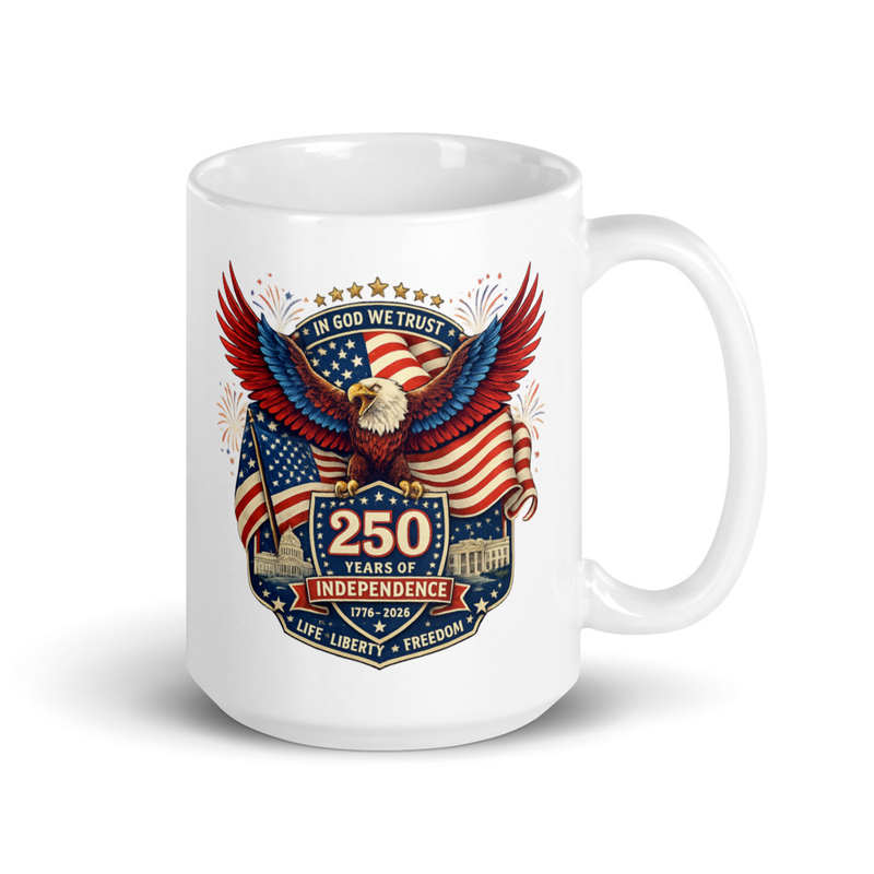 America 250 Patriotic Eagle/Flag Mug – Ceramic