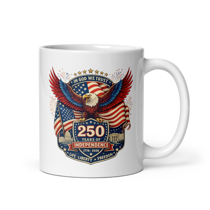 America 250 Patriotic Eagle/Flag Mug – Ceramic