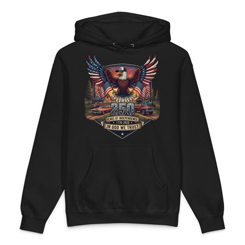 America 250 Eagle/Flag Country Theme Hooded Sweatshirt