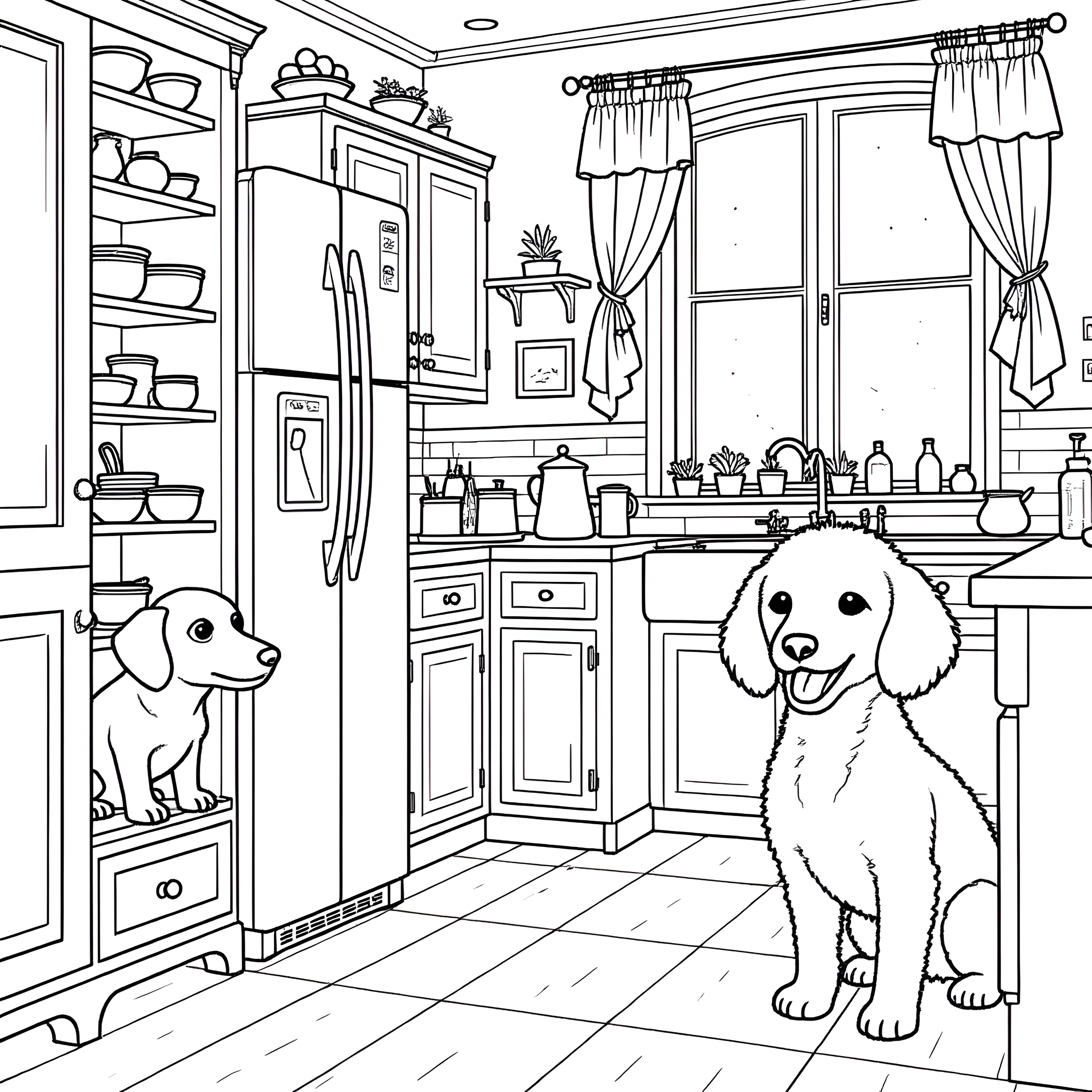 Animaux Douillets à la Maison Dans la Cuisine 