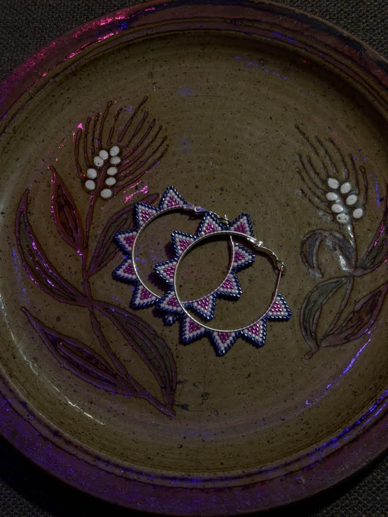 Marine Blue Hoop Earrings