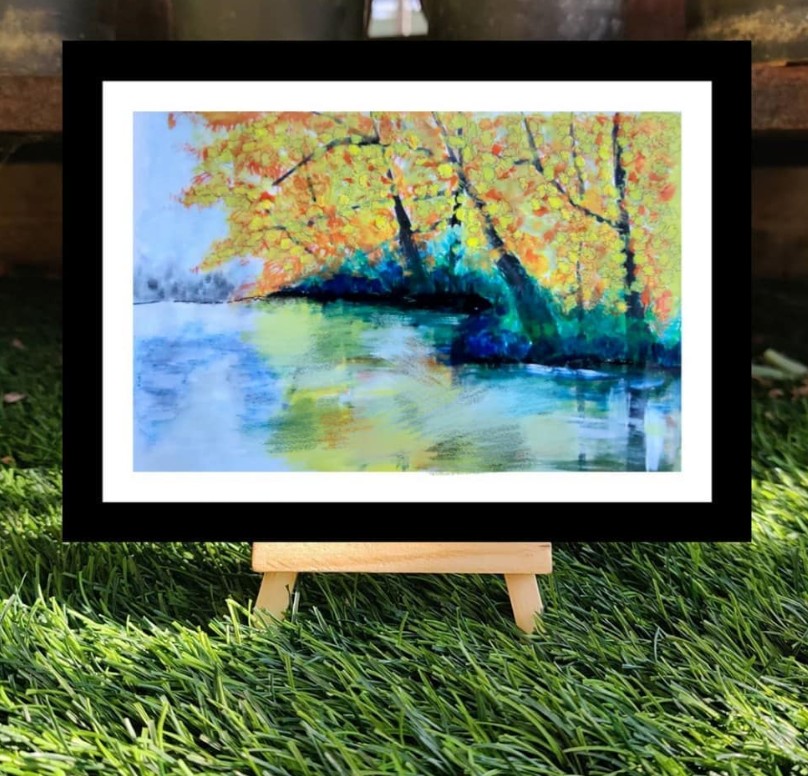 Autumn Lake Framed Painting