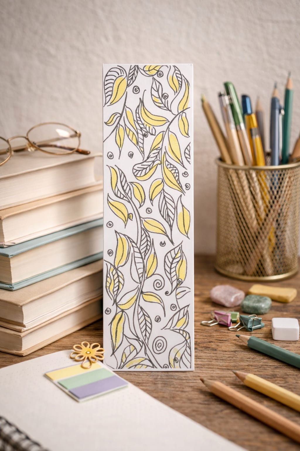 Hand-drawn Leafy Bookmark