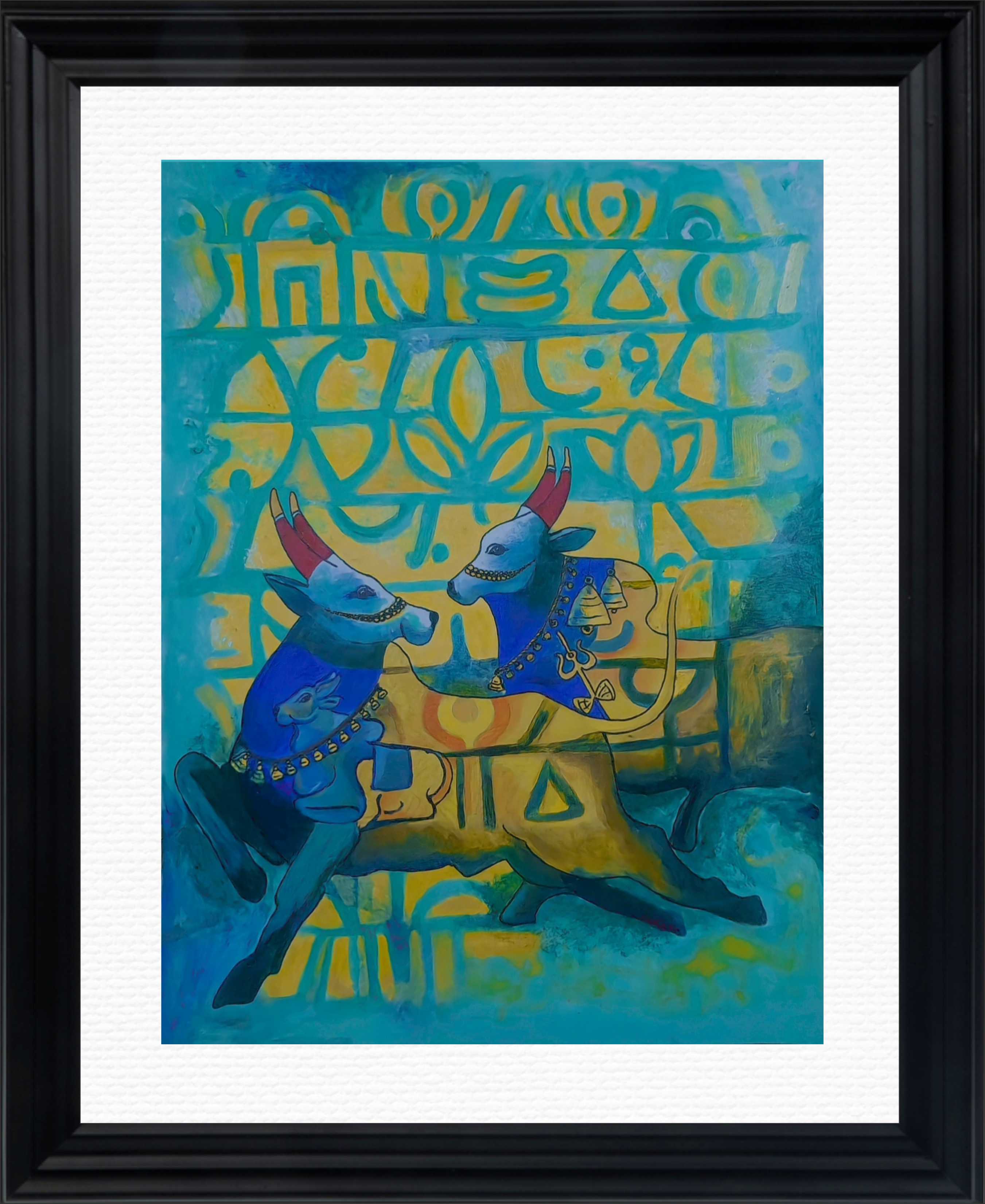 Abstract Bull Dance Art