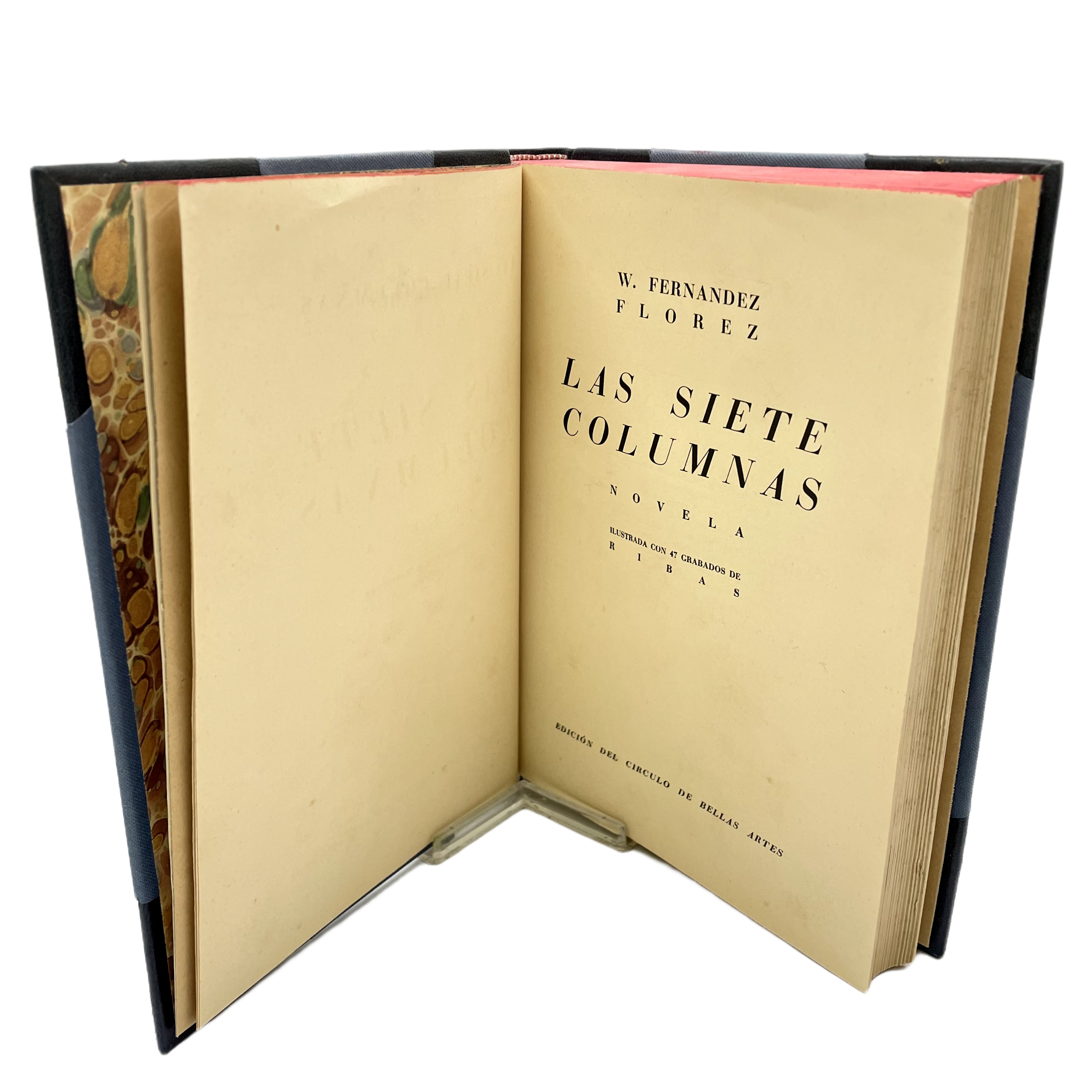 LAS SIETE COLUMNAS NOVELA ILUSTRADA CON 47 GRABADOS DE RIBAS.