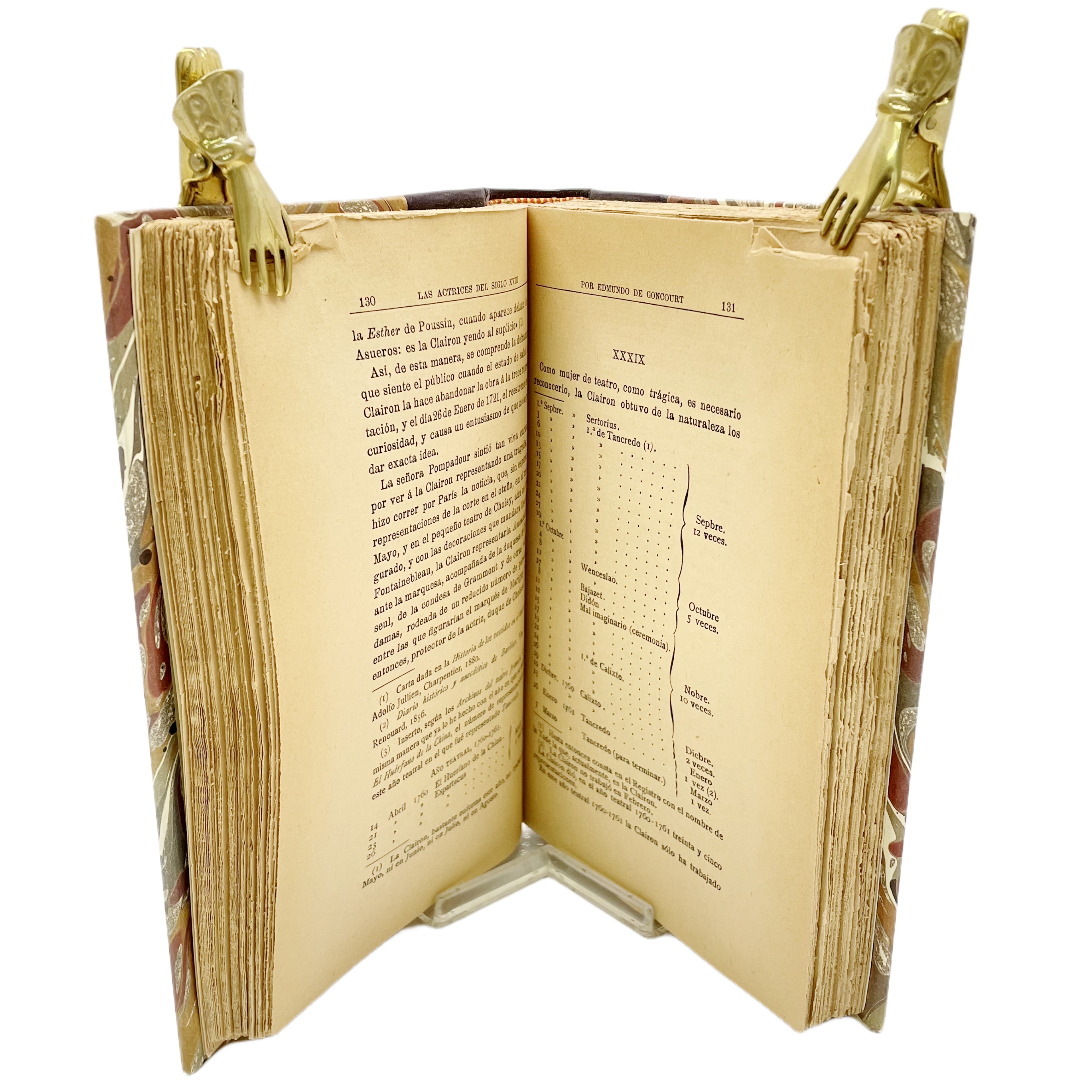 LA CLAIRON SEGÚN SUS CORRESPONDENCIAS Y LOS INFORMES DE LA POLICÍA DE SU TIEMPO POR EDMUNDO DE GONCOURT. TRADUCCION DE LUCIANO TAXONERA.