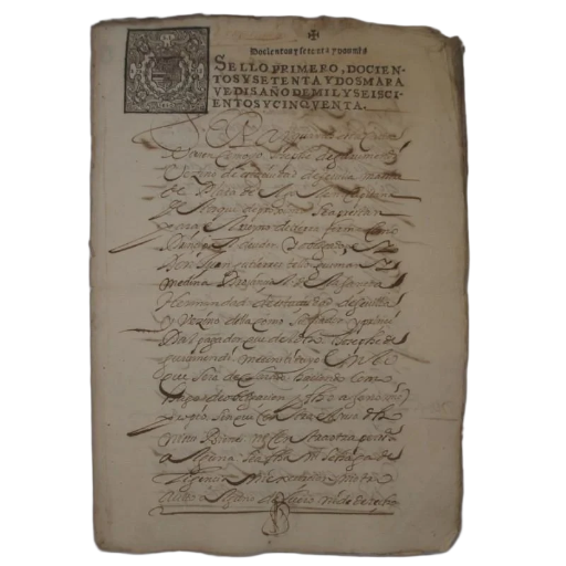 SELLO 1º FELIPE IV - DEUDAS (272 MARAVEDÍS) - 1650