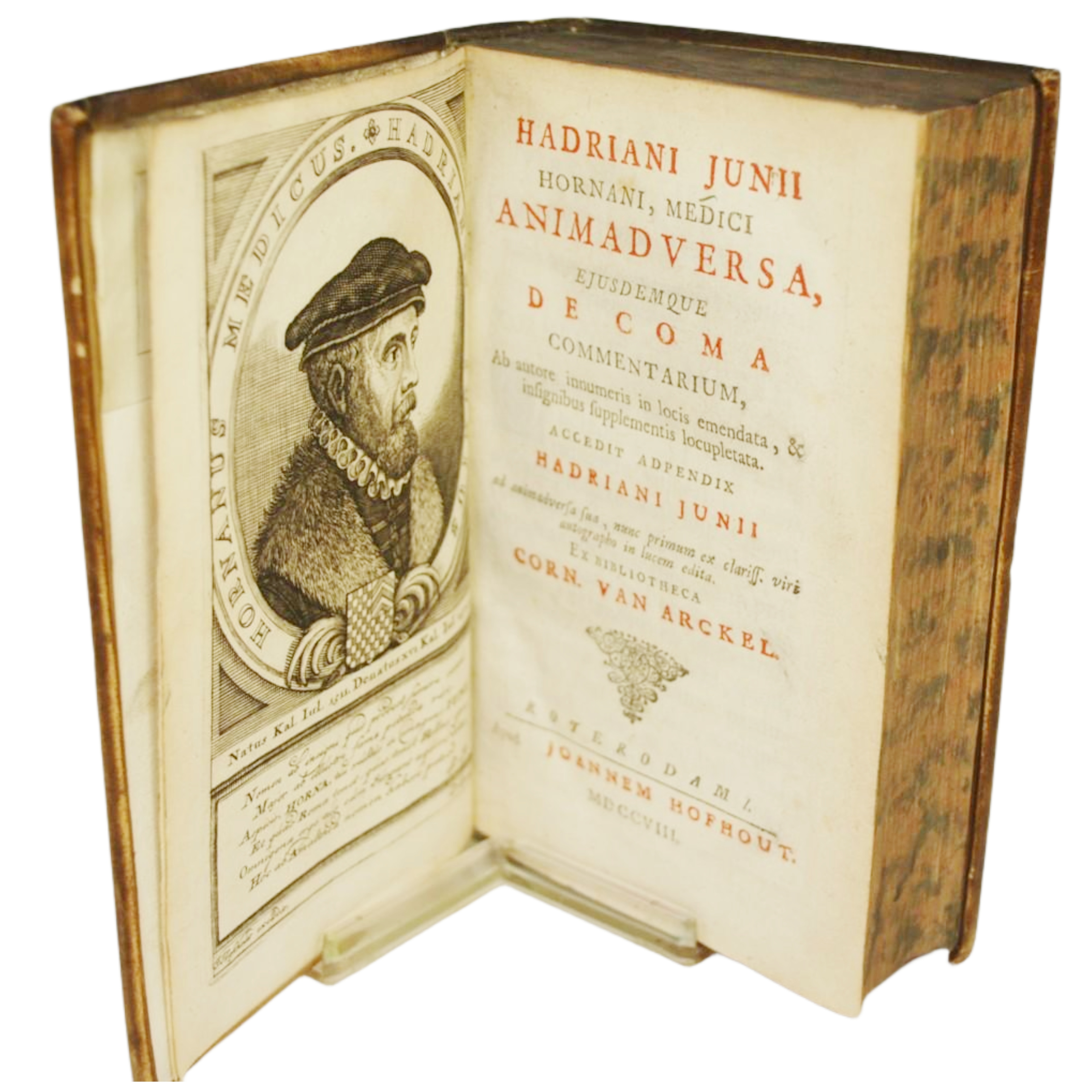 ANIMADVERSA EJUSDEMQUE DE COMA COMMENTARIUM / AB AUTORE INNUMERIS IN LOCIS EMENDATA, & INSIGNIBUS SUPPLENTIS LOCUPLETATA; ACCEDIT ADPENDIX HADRIANI JUNII AD ANIMADVERSA SUA, NUNC PRIMUM EX CLARISS. VIRI AUTOGRAPHO IL LUCEM EDITA, EX BIBLIOTHECA CORN.