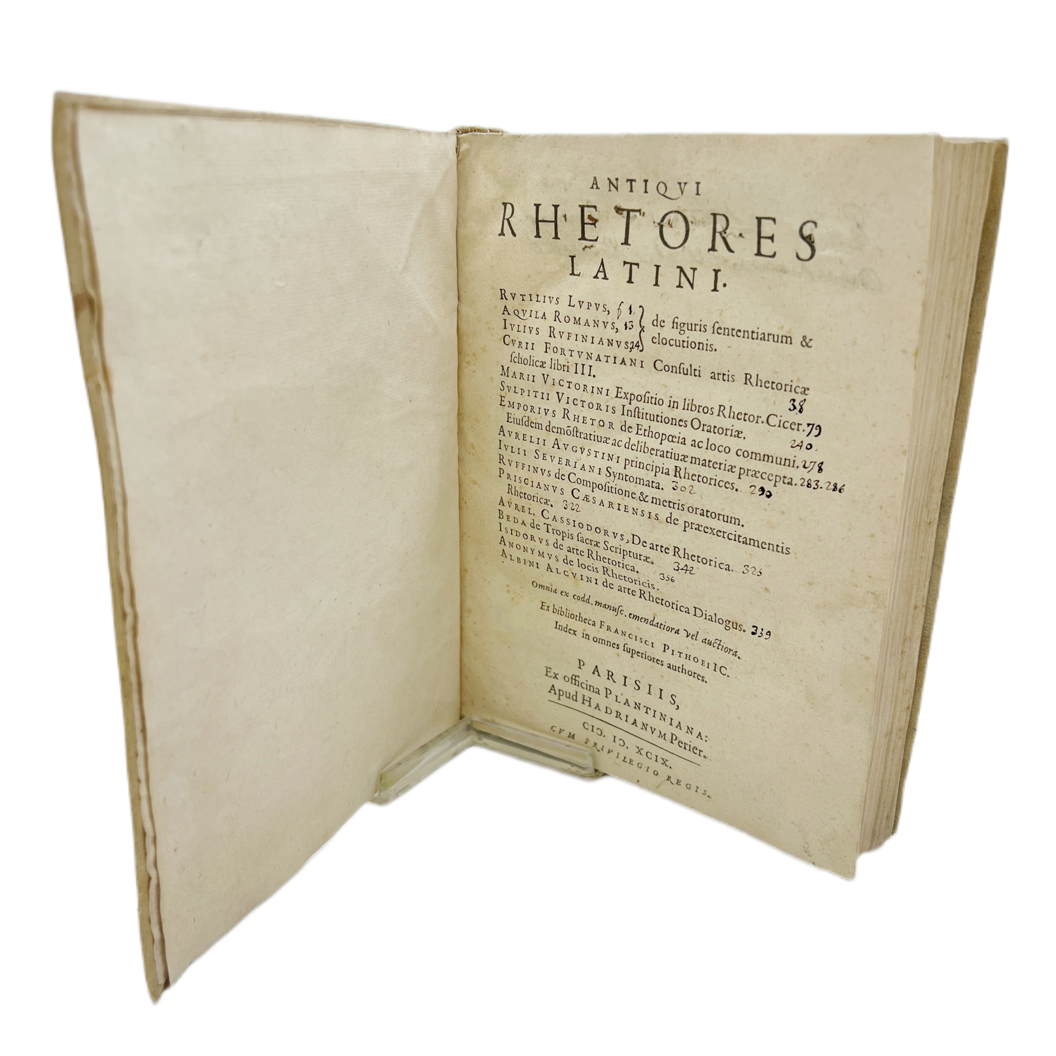 ANTIQUI RHETORES LATINI. RUTILIUS LUPUS, AQUILA ROMANUS, IULIUS RUFINIANUS, DE FIGURIS SENTENTIARUM & ELOCUTIONIS...