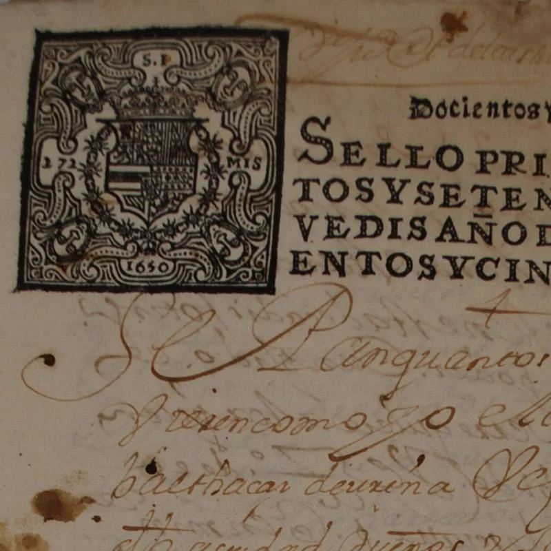 SELLO 1º FELIPE IV - DEUDAS CAPITANES BARCO (272 MARAVEDIS) - 1650