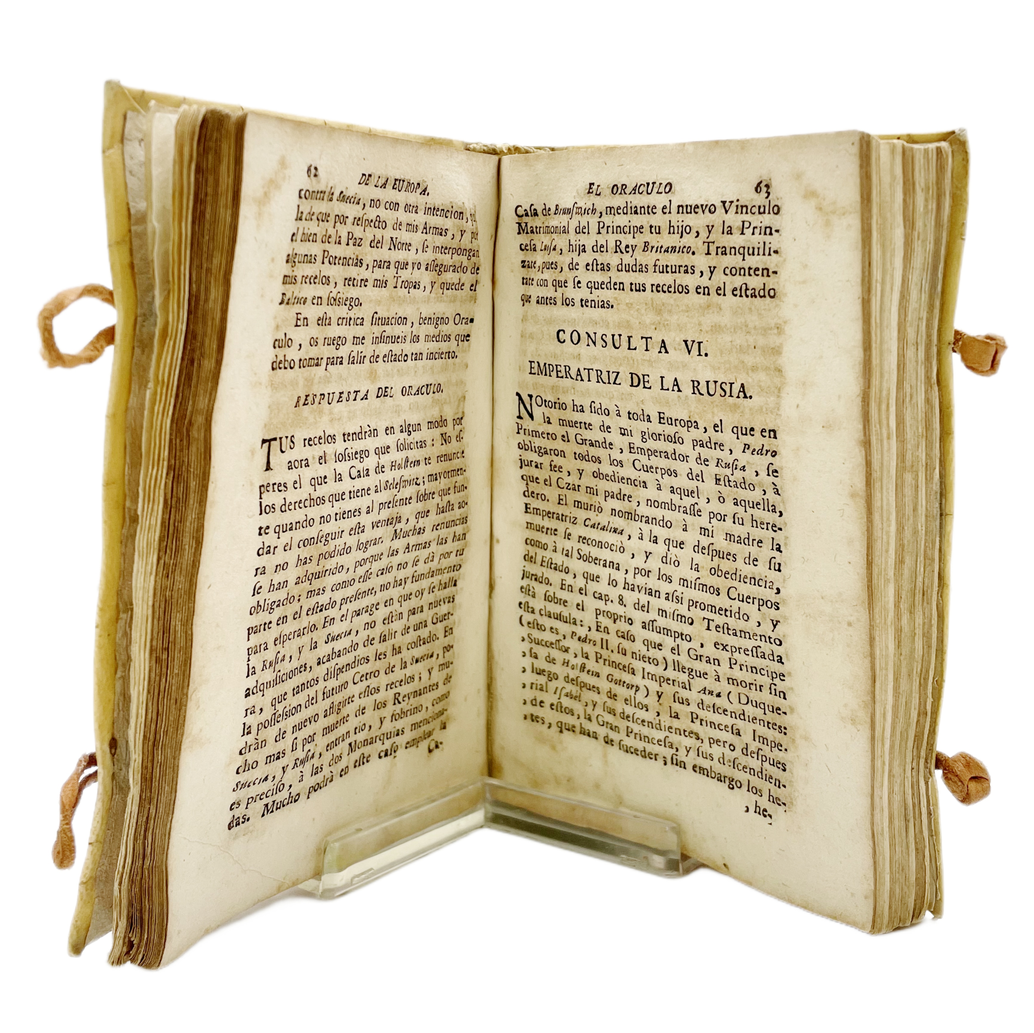 ORÁCULO DE LA EUROPA, CONSULTADO POR LOS PRÍNCIPES DE ELLA, SOBRE LOS NEGOCIOS PRESENTES POLÍTICOS Y MILITARES TRADUCIDO DEL FRANCÉS AL CASTELLANO POR EL LICENCIADO JOSEPH LORENZO DE ARENAS