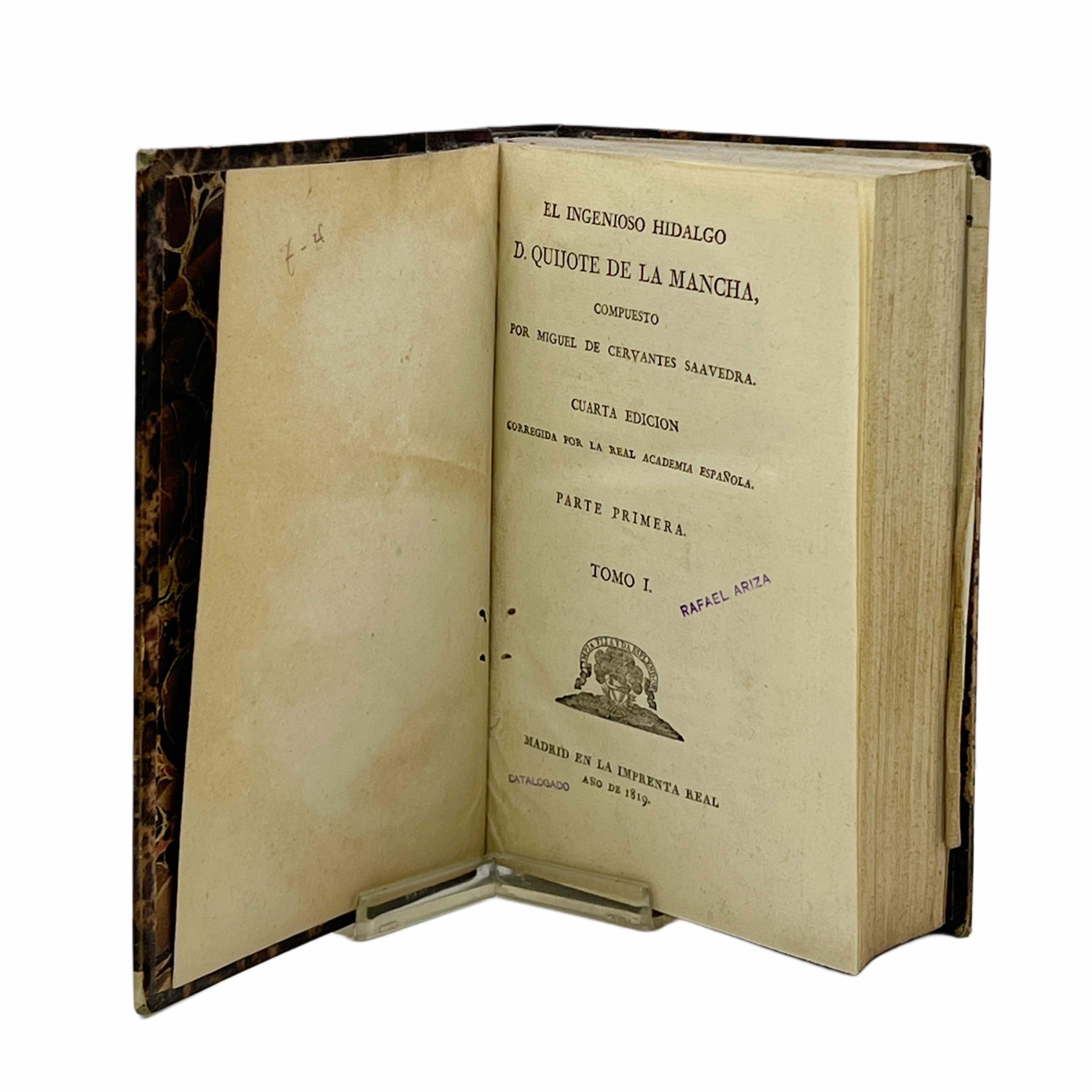 EL INGENIOSO HIDALGO D. QUIJOTE DE LA MANCHA, COMPUESTO POR MIGUEL DE CERVANTES SAAVEDRA. CUARTA EDICIÓN CORREGIDA POR LA REAL ACADEMIA ESPAÑOLA