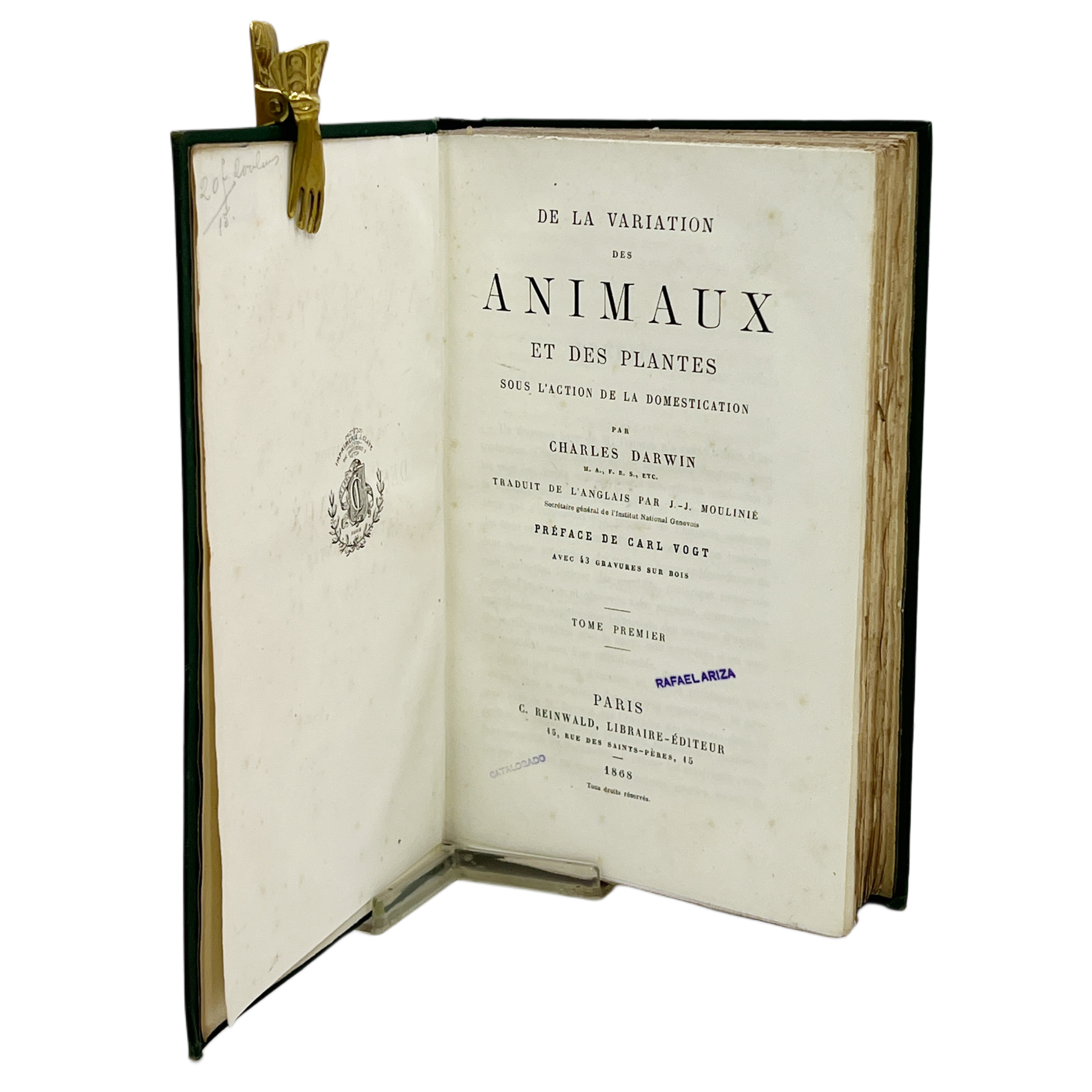 DE LA VARIATION DES ANIMAUX ET DES PLANTES, SOUS L’ACTION DE LA DOMESTICATION