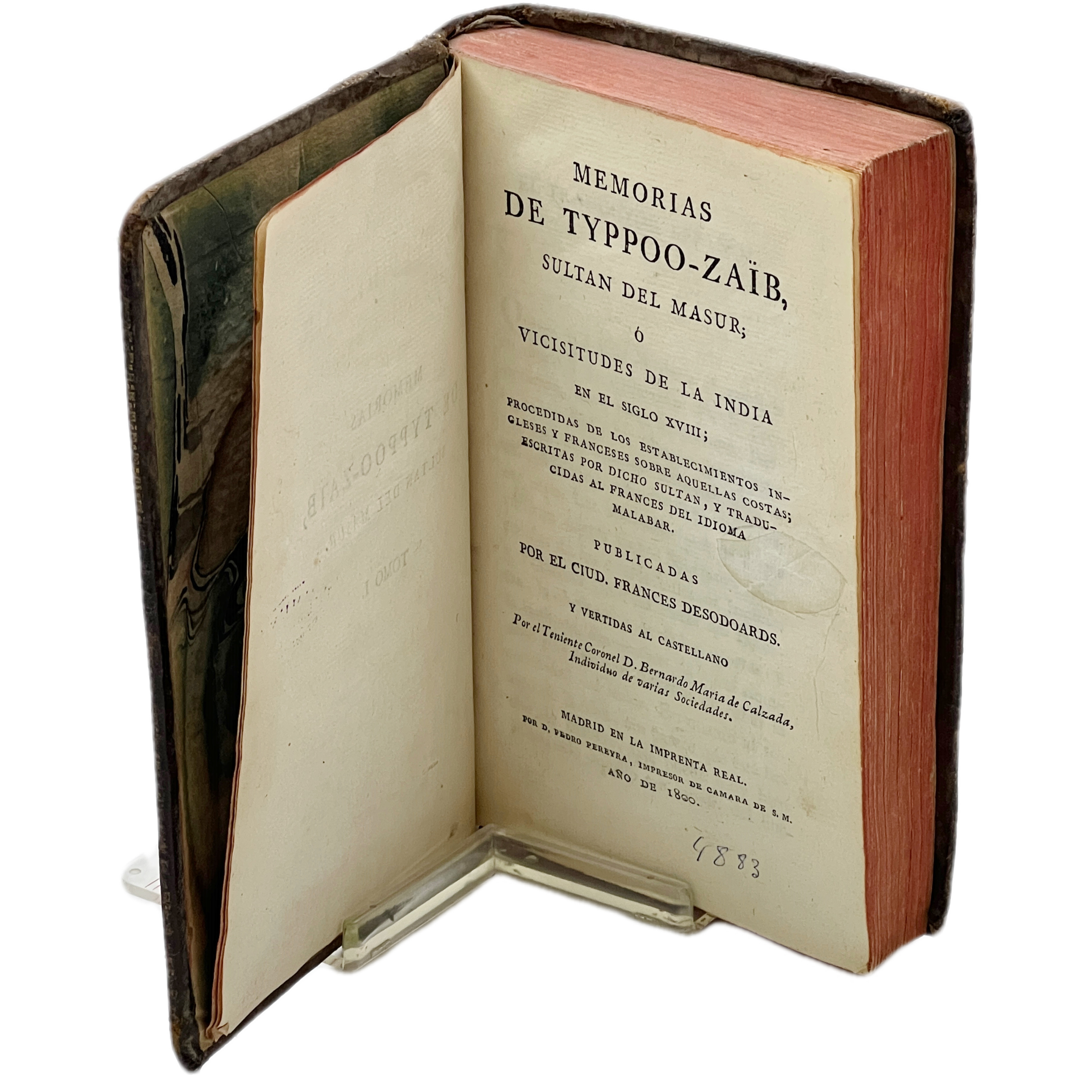 MEMORIAS DE TYPPOO-ZAÏB SULTÁN DEL MASUR O VICISITUDES DE LA INDIA EN EL SIGLO XVIII