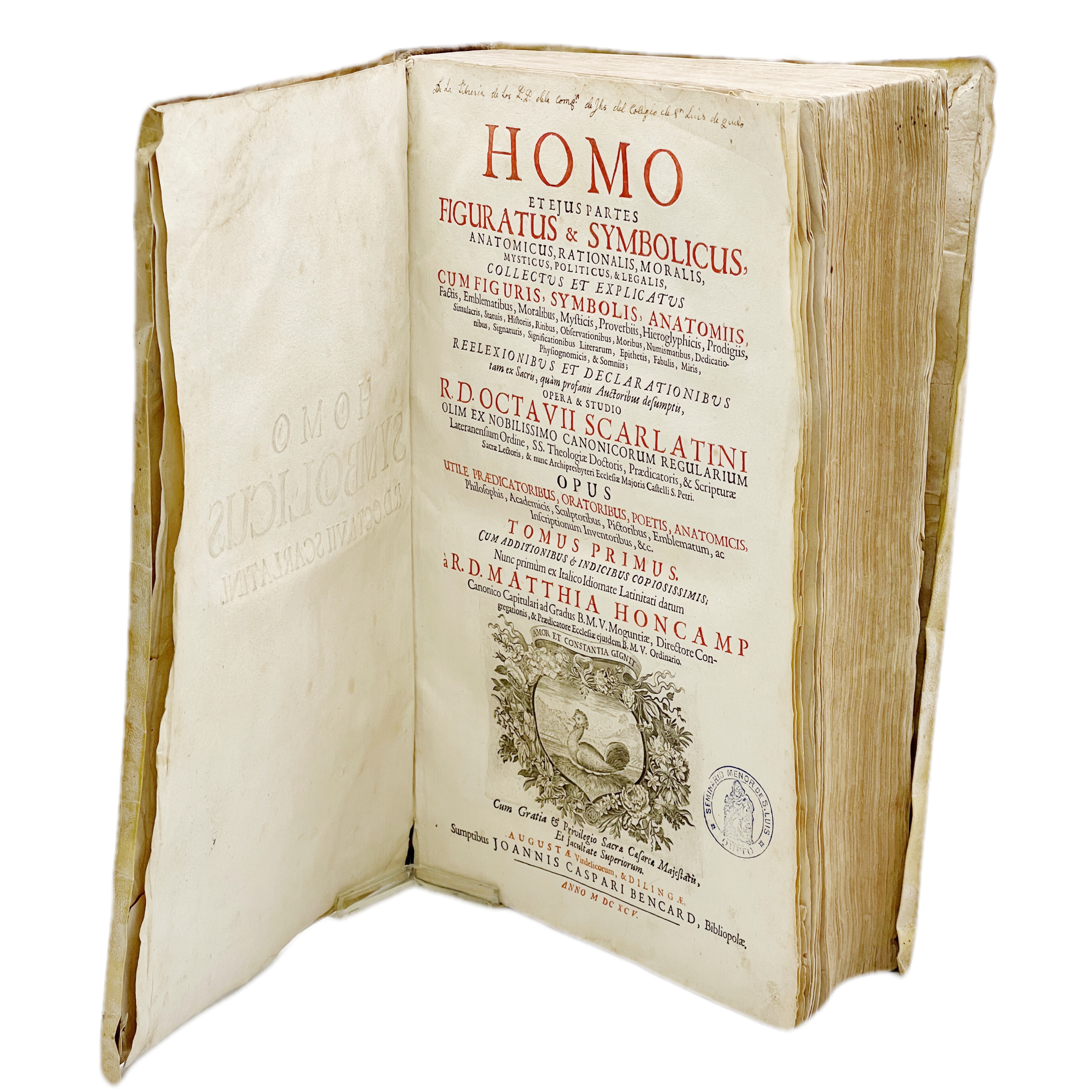 HOMO ET EJUS PARTES FIGURATUS & SYMBOLICUS, ANATOMICUS, RATIONALIS, MORALIS, MYSTICUS, POLITICUS, & LEGALIS COLLECTUS ET EXPLICATUS CUM FIGURIS, SYMBOLIS, ANATOMIIS, FACTIS, EMBLEMATICUS, MORALIBUS, MYSTICIS, PROVERBIIS, ...