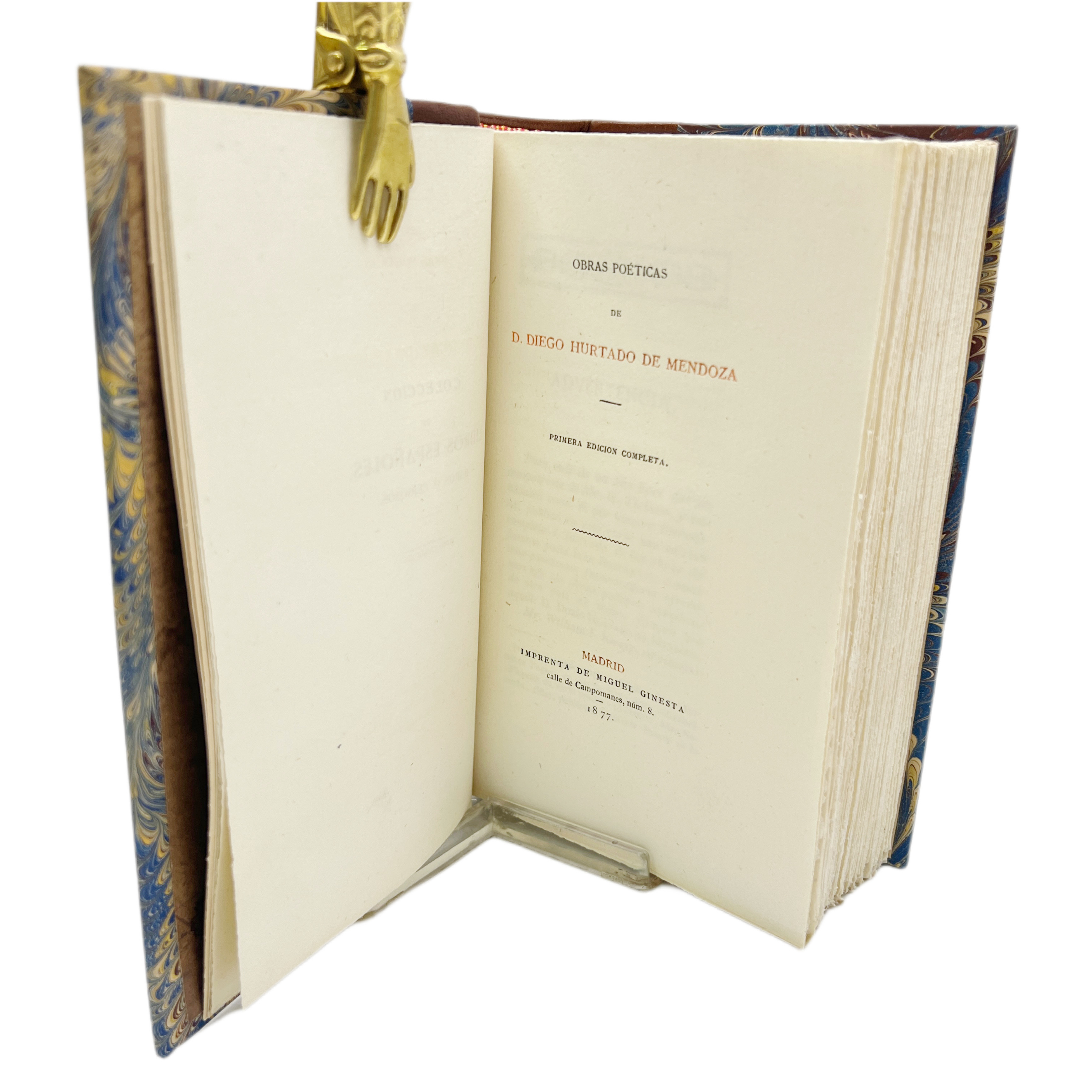 OBRAS POÉTICAS DE D. DIEGO HURTADO DE MENDOZA. PRIMERA EDICIÓN COMPLETA.