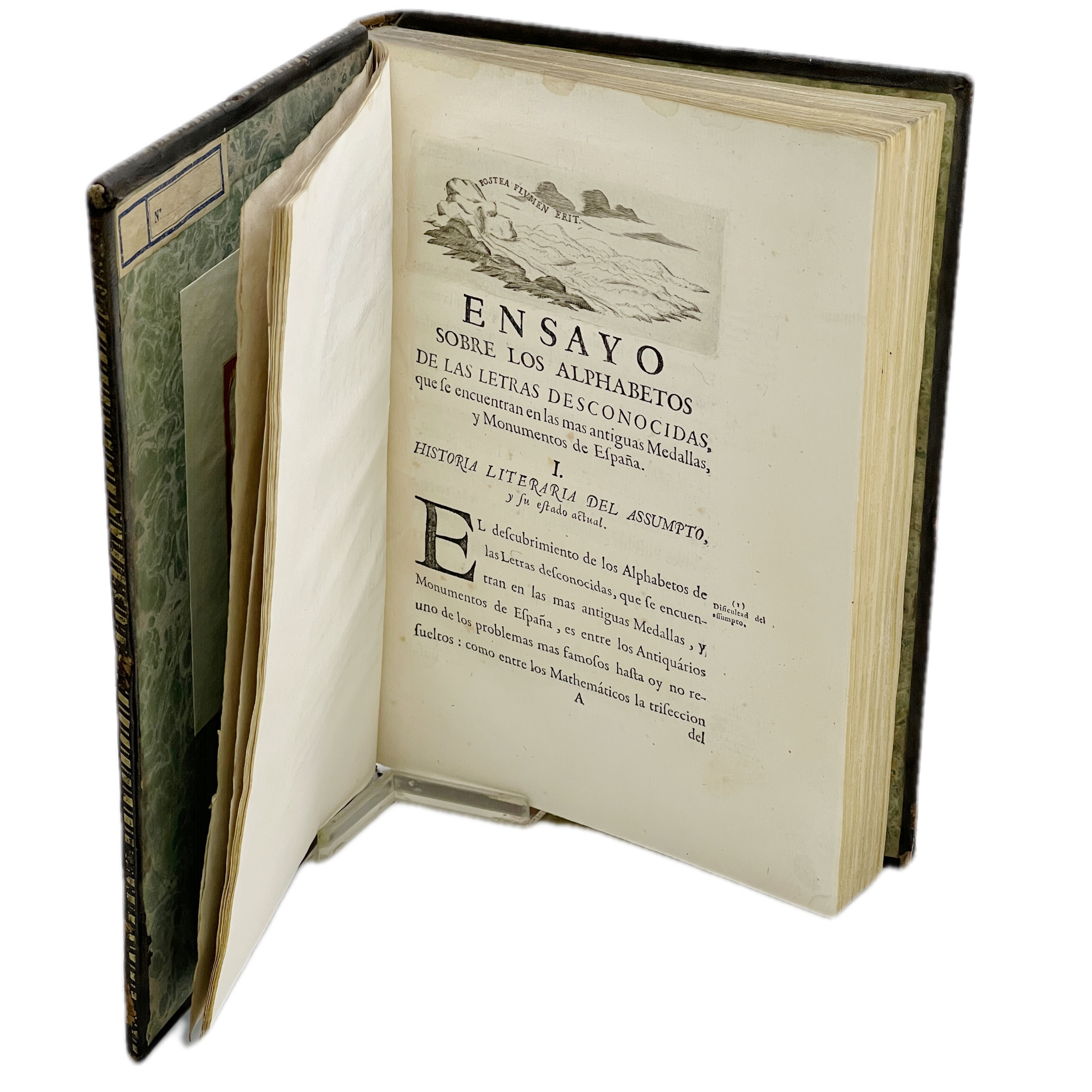 ENSAYO SOBRE LOS ALPHABETOS DE LAS LETRAS DESCONOCIDAS, QUE SE ENCUENTRAN EN LAS MAS ANTIGUAS MEDALLAS, Y MONUMENTOS DE ESPAÑA / POR DON LUIS JOSEPH VELAZQUEZ...