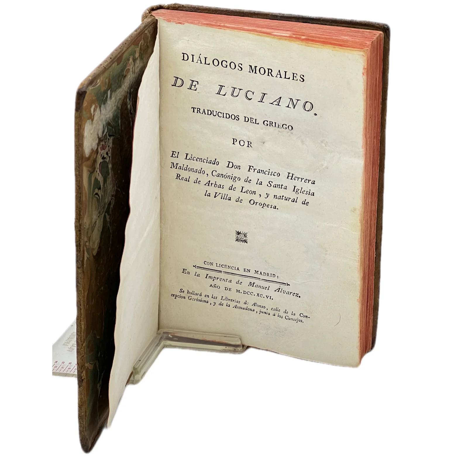 DIÁLOGOS MORALES DE LUCIANO TRADUCIDOS DEL GRIEGO POR EL LICENCIADO DON FRANCISCO HERRERA MALDONADO