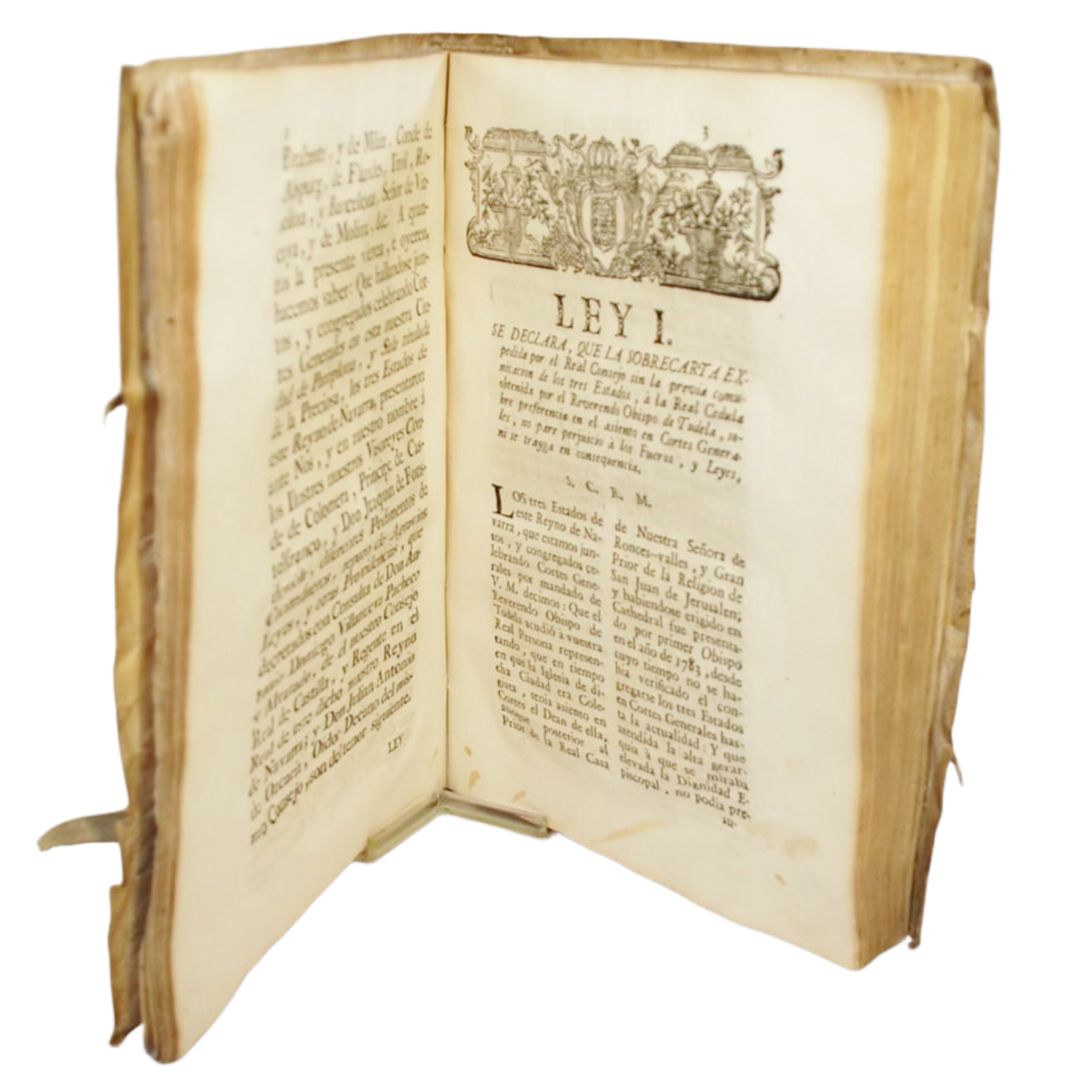 QUADERNO DE LAS LEYES Y AGRAVIOS REPARADOS A SUPLICACION DE LOS TRES ESTADOS DE EL REYNO DE NAVARRA EN SUS CORTES GENERALES CELEBRADAS EN LA CIUDAD DE PAMPLONA LOS AÑOS 1794, 1795, 1796 Y 1797 POR LA MAGESTAD DEL SEÑOR REY DON CARLOS VII DE NAVARRA Y