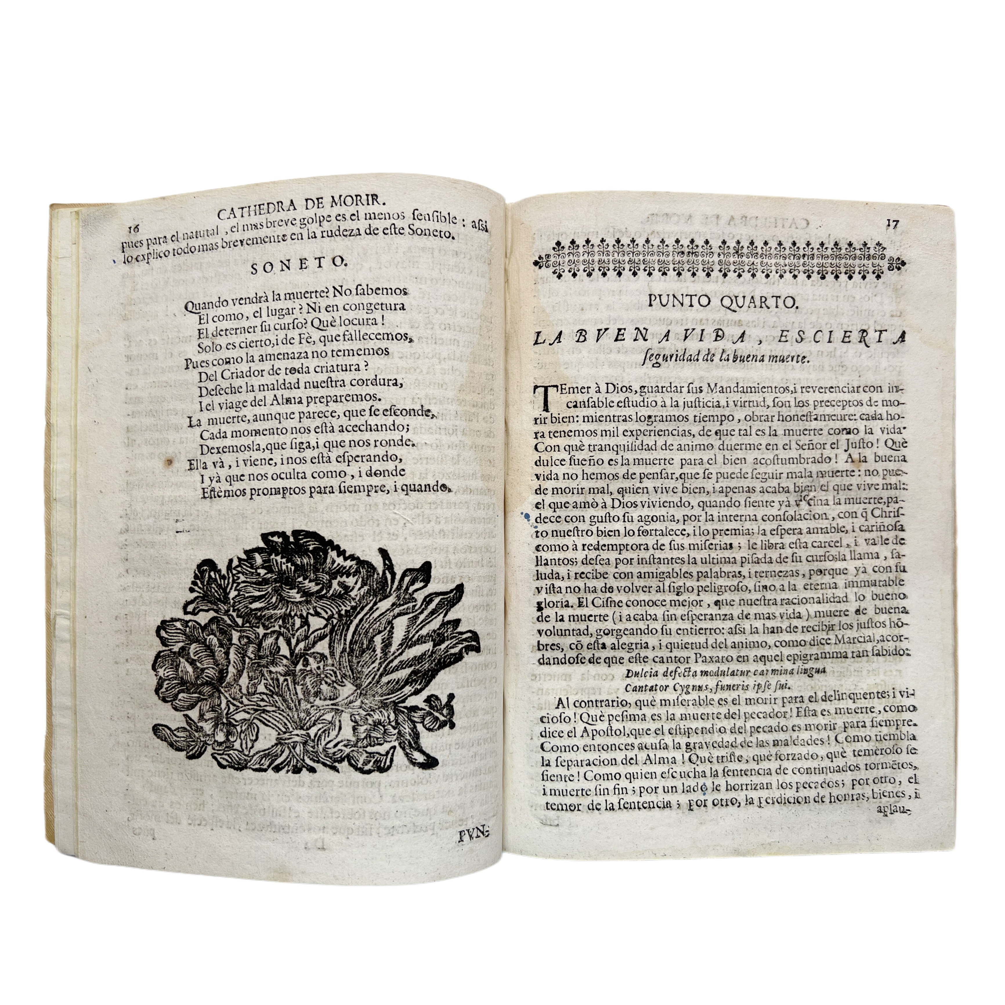 CATHEDRA DE MORIR. PUNTOS QUE SE HAN DE TOMAR EN LA VIDA, PARA LA LECCIÓN DEL ÚLTIMO INSTANTE