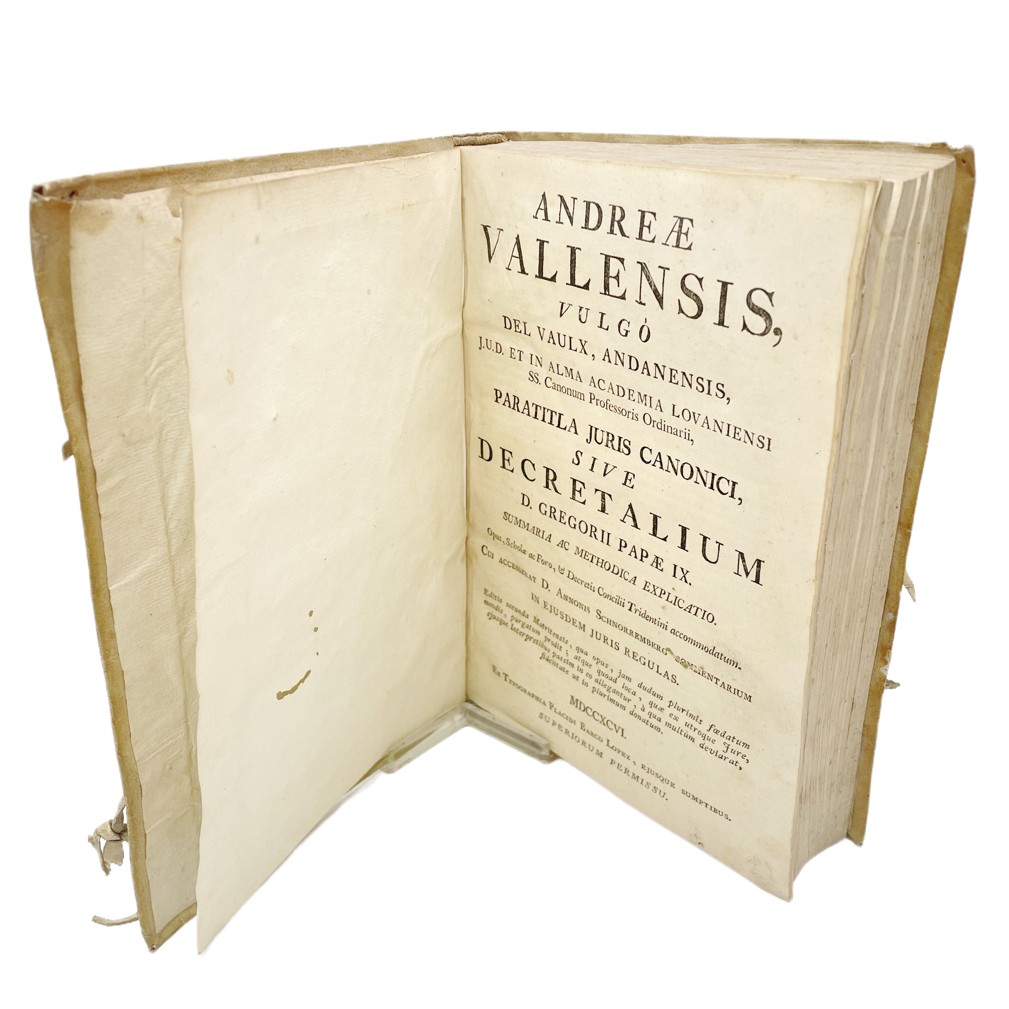 ANDREAE VALLENSIS VULGO DEL VAULX, ANDANENSIS,... PARATITLA JURIS CANONICI SIVE DECRETALIUM D. GREGORII PAPAE IX
