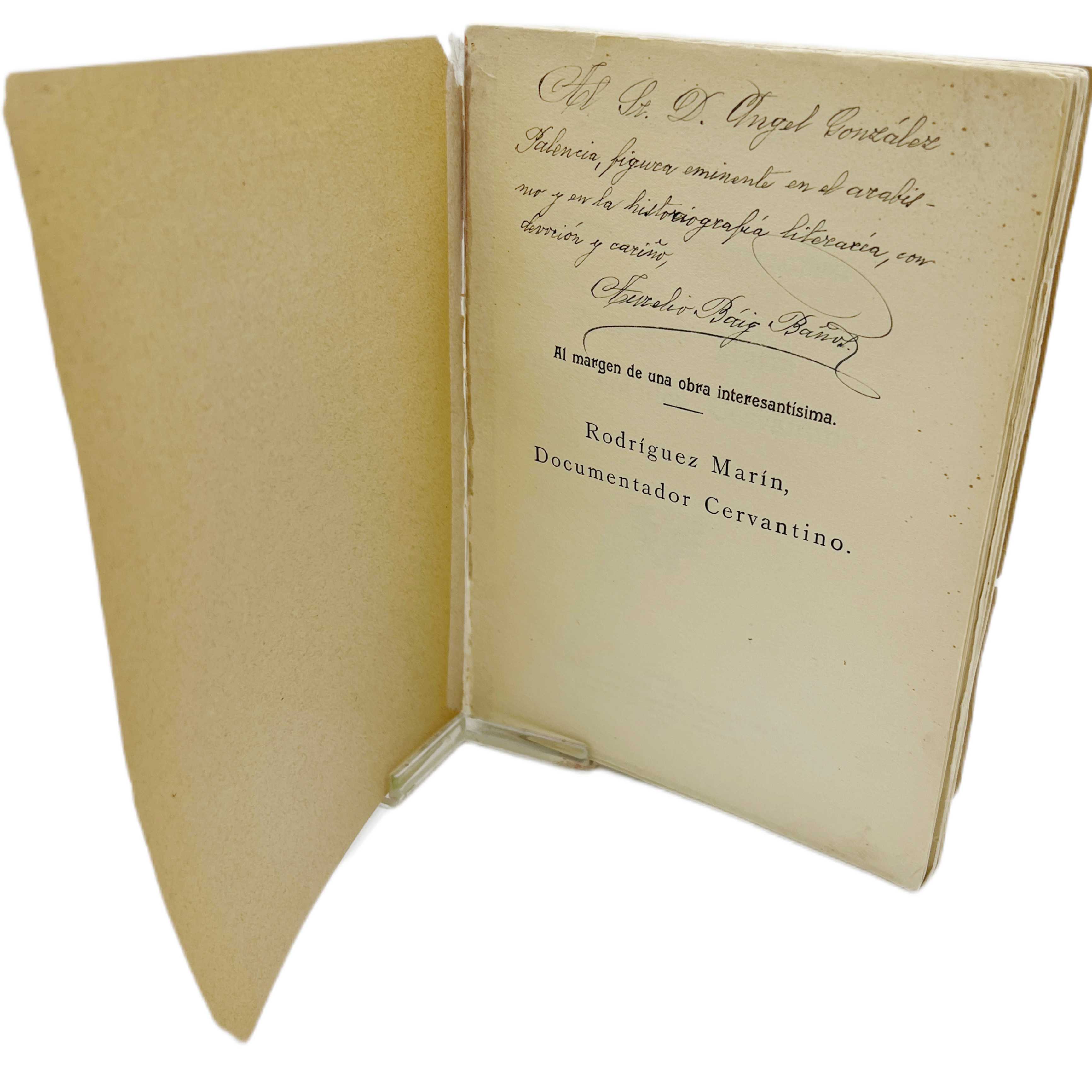 AURELIO BÁIG BAÑOS AL MARGEN DE UNA OBRA INTERESANTISIMA. RODRIGUEZ MARIN DOCUMENTADOR CERVANTINO. CONTIENE 410 DOCUMENTOS.