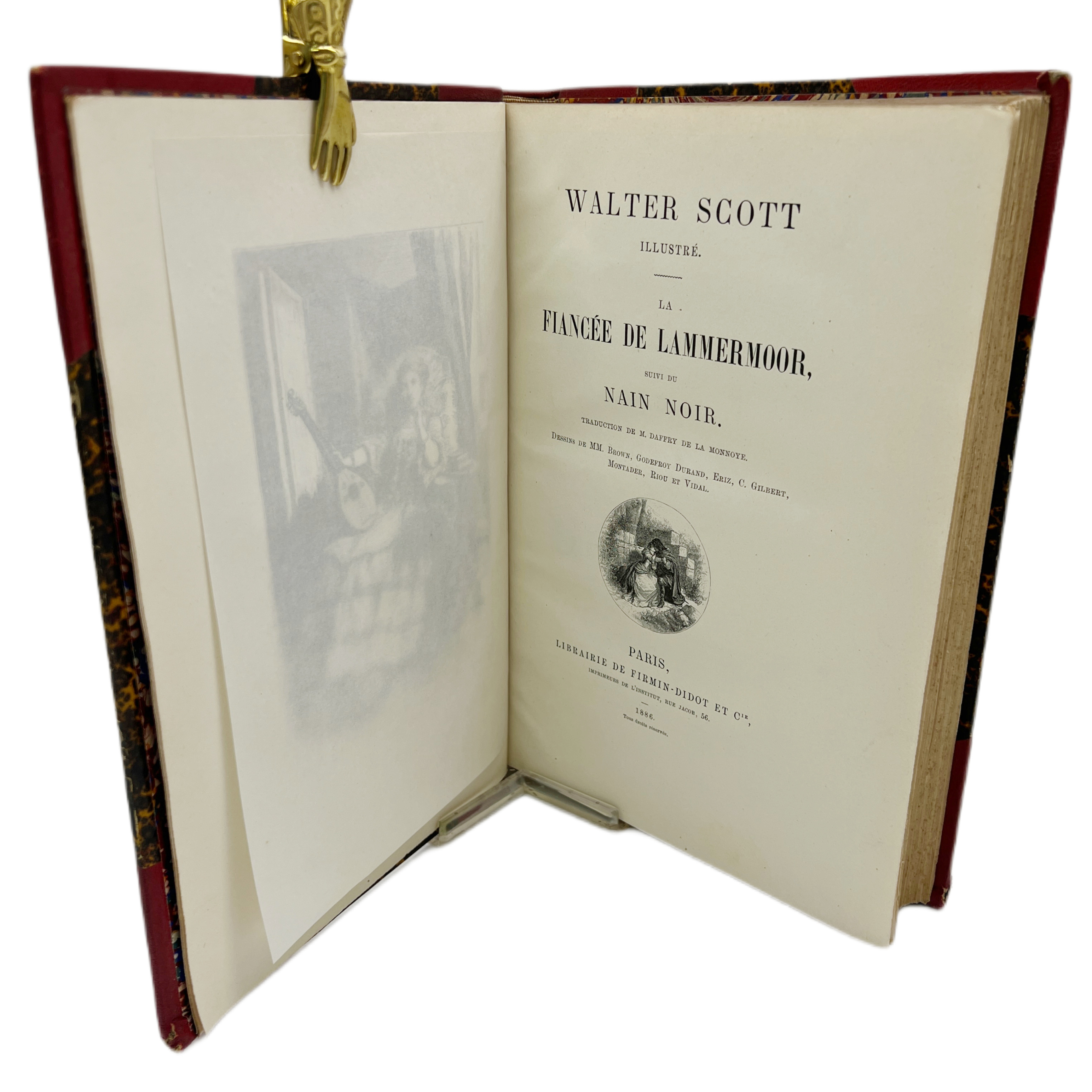 LA FIANCÉE DE LAMMERMOOR SUIVI DU NAIN NOIR (WALTER SCOTT ILLUSTRÉ) TRADUCTION PAR M. L. DAFFRY DE LA MONNOYE DESSINS DE MM. BROWN, GODEFROY DURAND, ERIZ, C. GILBERT, MONTADER, RIOU ET VIDAL.