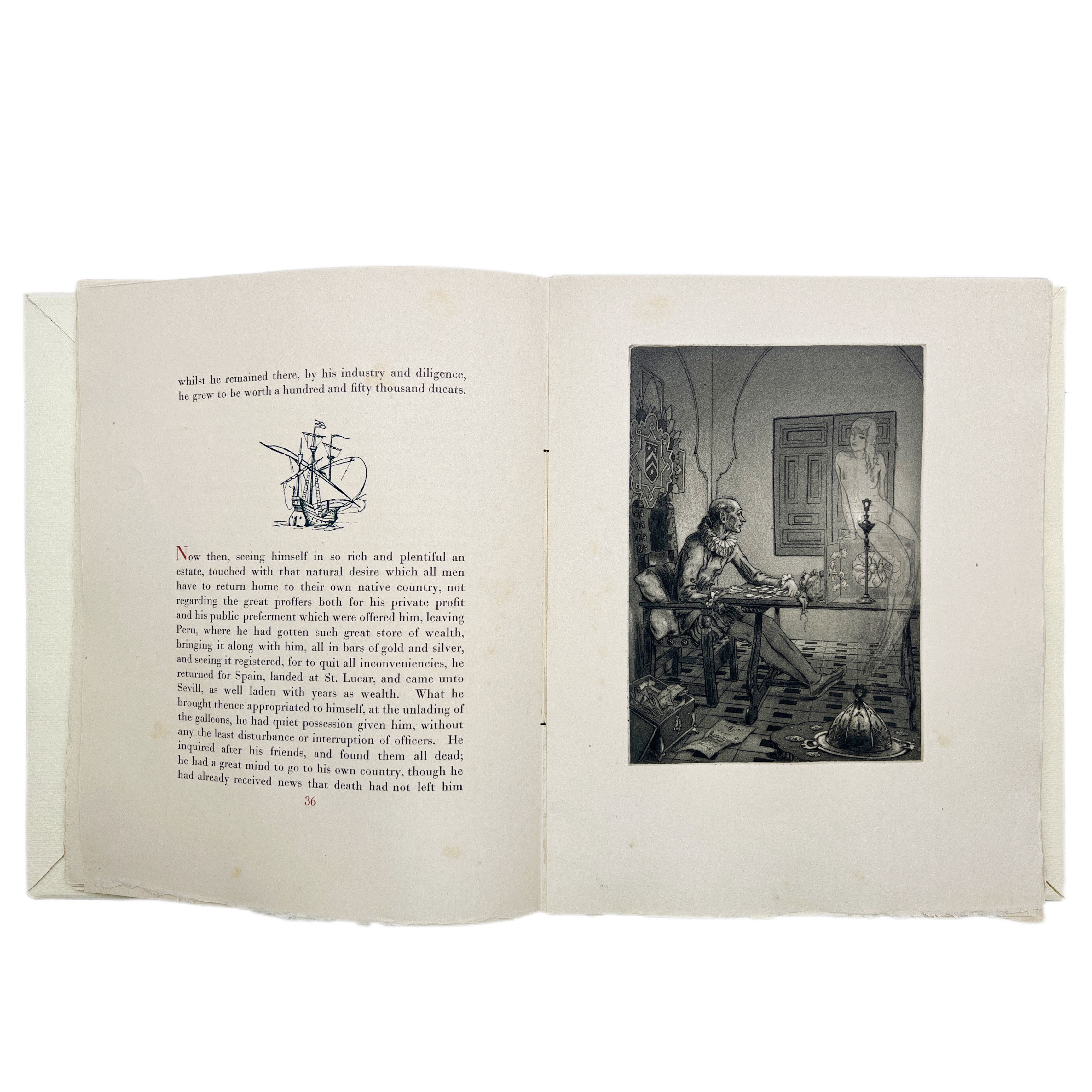 THE JEALOUS HUSBAND FROM THE EXEMPLARY NOVELS OF MIGUEL DE CERVANTES ILLUSTRATED EDITION WITH ETCHINGS AND TYPOGRAPHICAL ORNAMENTS BY ANDRÉS LAMBERT. PROLOGUE BY WALTER STARKIE. INTRODUCTION TO THE SPANISH AND FRENCH EDITION BY ....