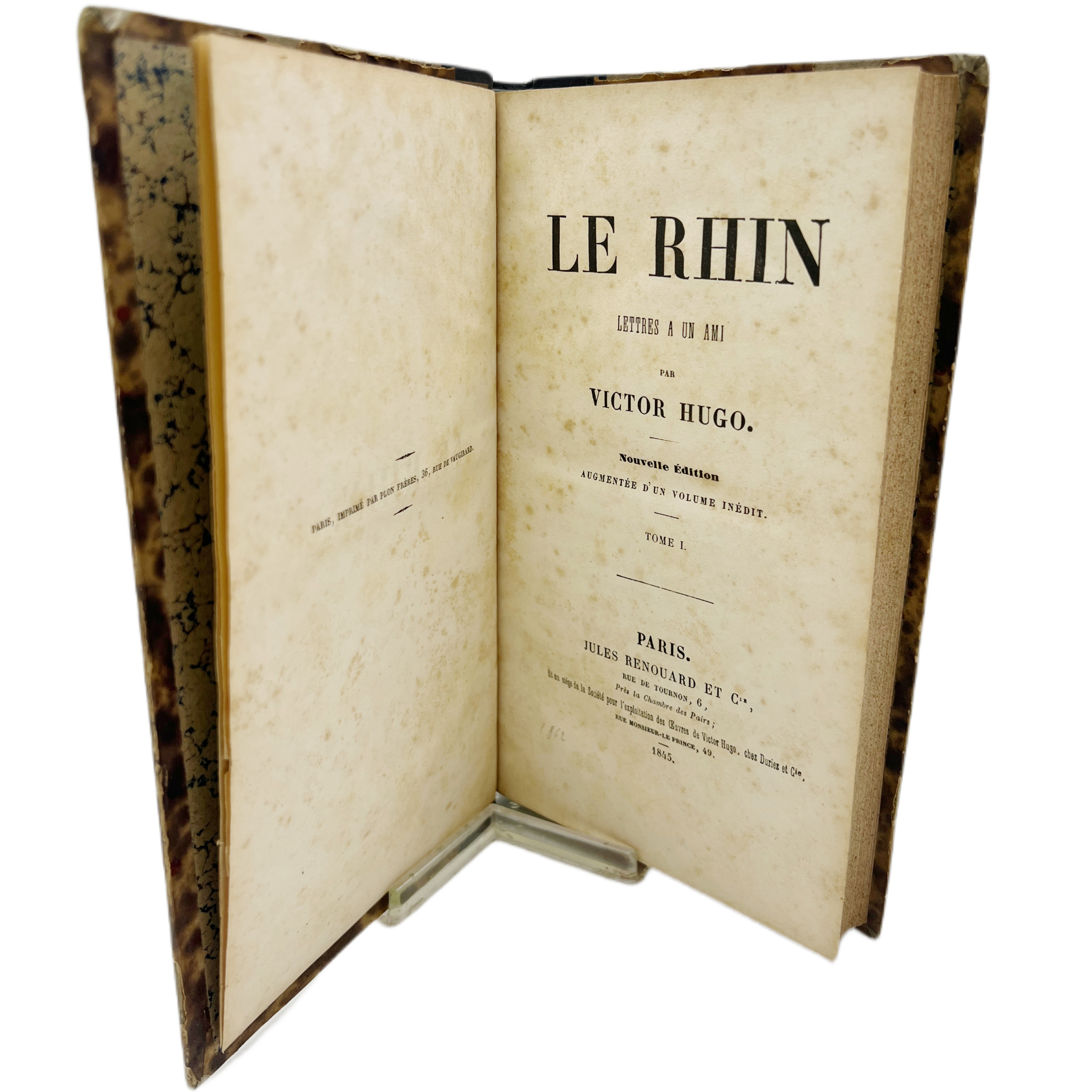 LE RHIN LETTRES A UN AMI PAR VICTOR HUGO. NOUVELLE EDITION AUGMENTEE D'UNE VOLUME INÉDIT