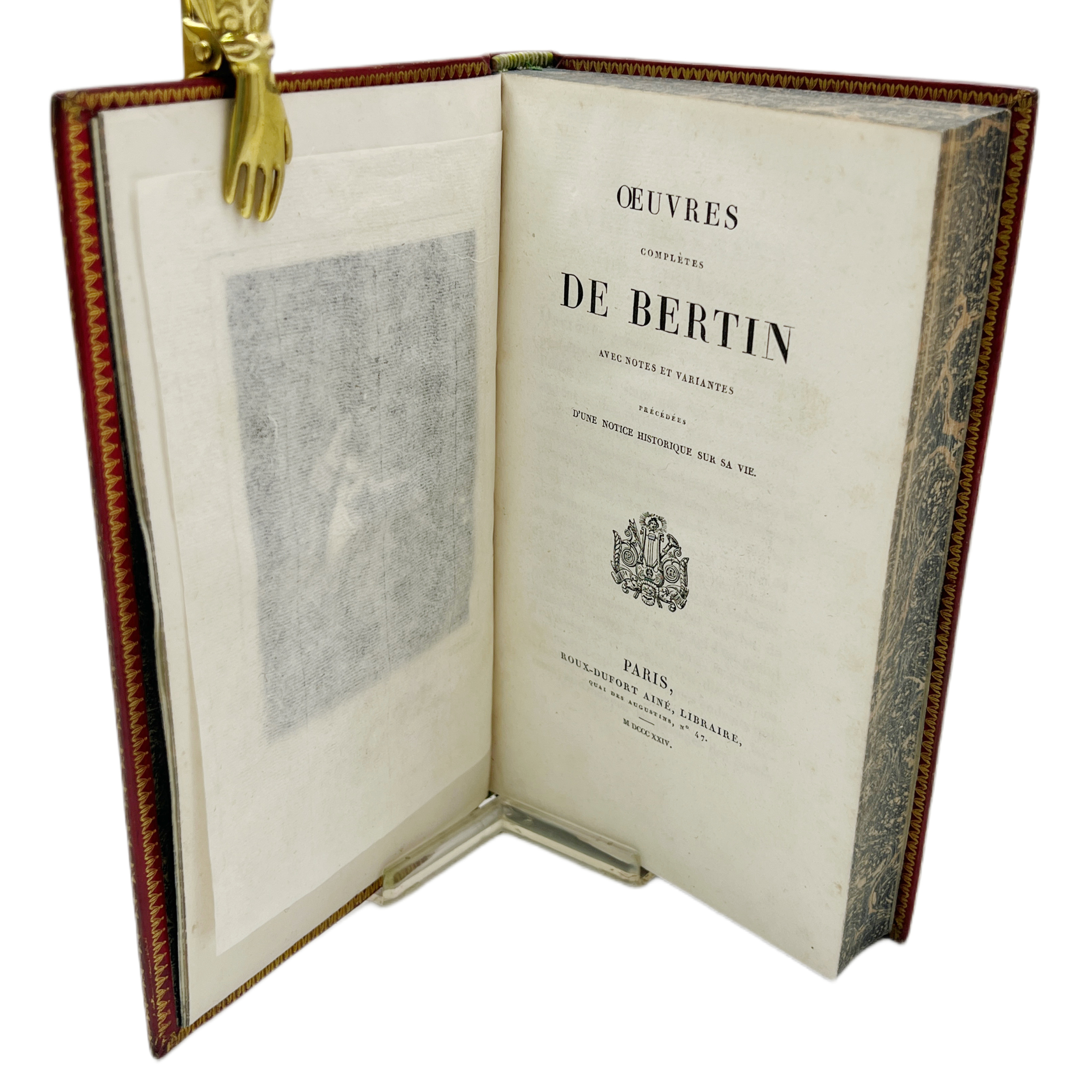 OEUVRES COMPLETES DE BERTIN AVEC NOTES ET VARIANTES, PRÉCÉDÉES D'UNE NOTICE HISTORIQUE SUR SA VIE.